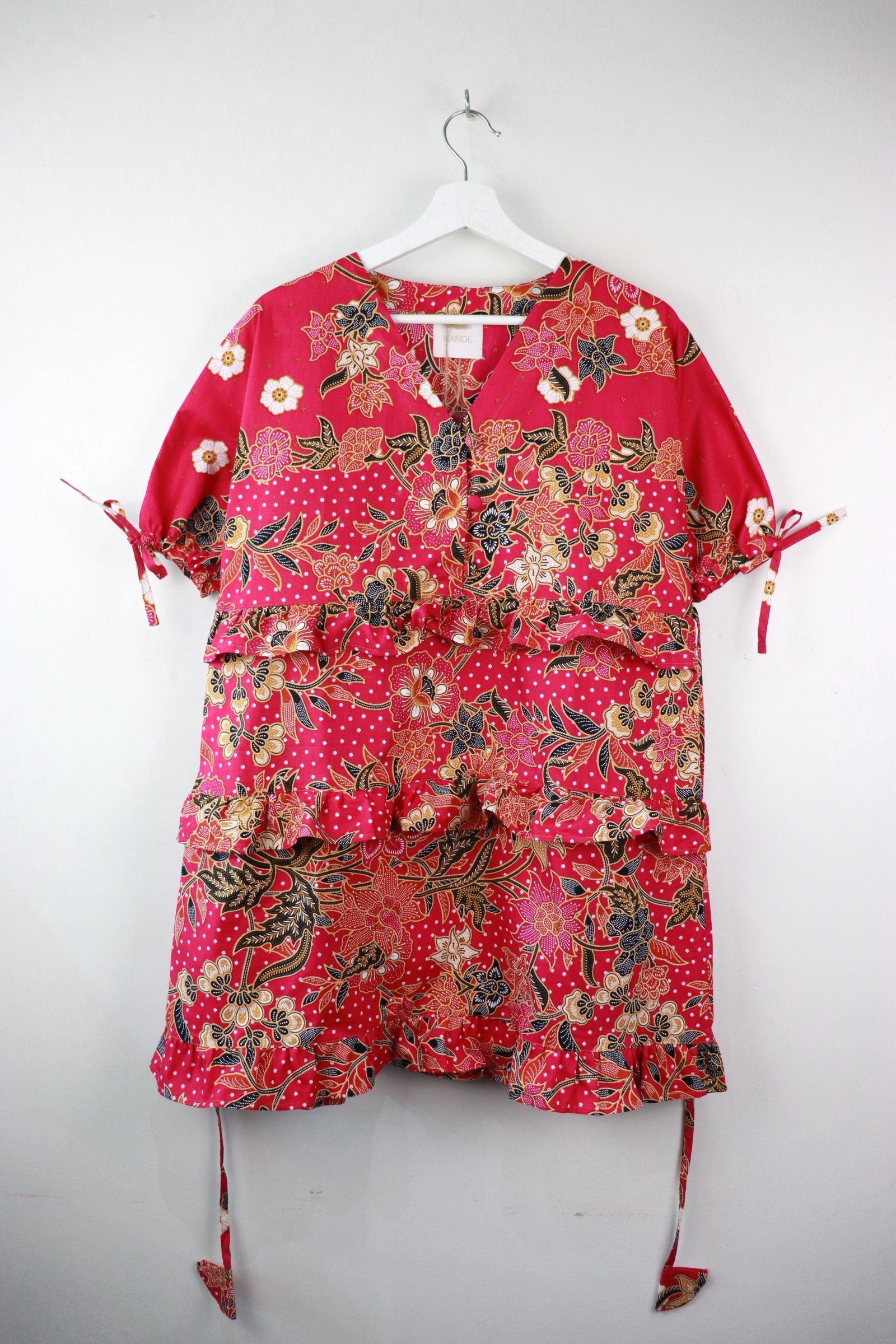Batik Frill Dress - Azalea (Fuchsia Pink)