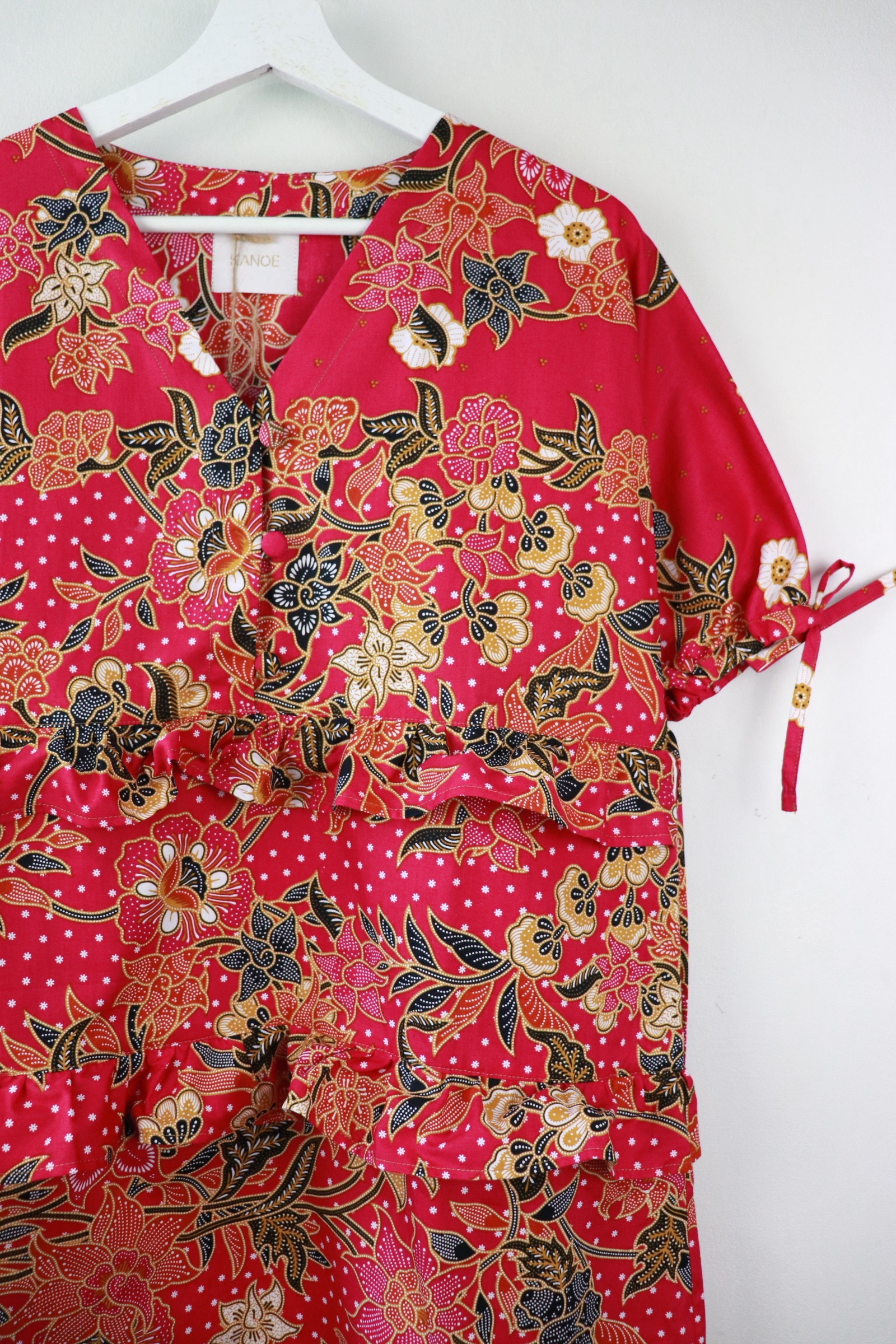 Batik Frill Dress - Azalea (Fuchsia Pink)