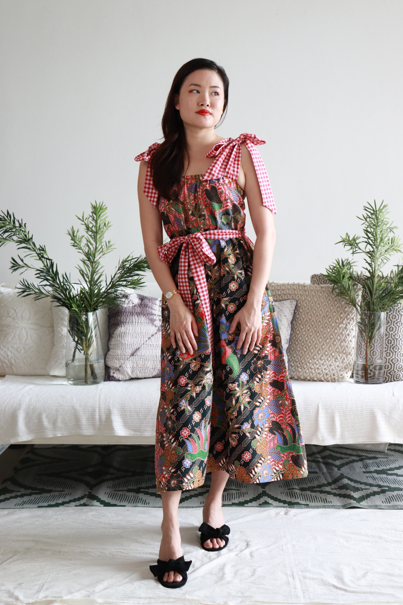 Batik Maxi Gingham Dress - Be Present 