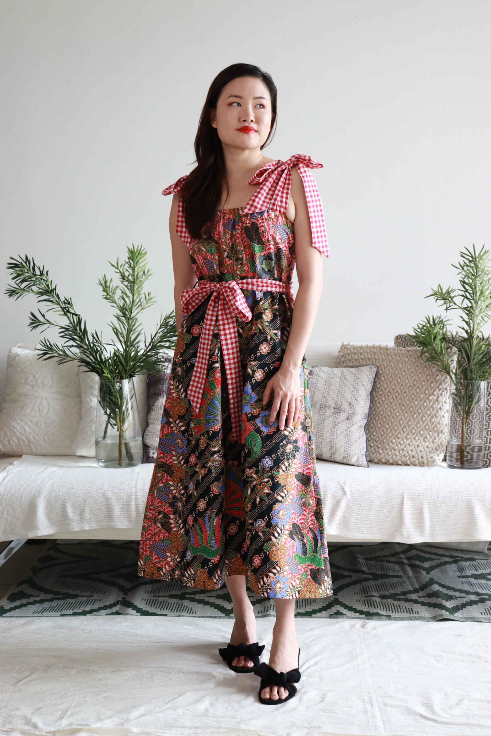 Batik Maxi Gingham Dress - Be Present 