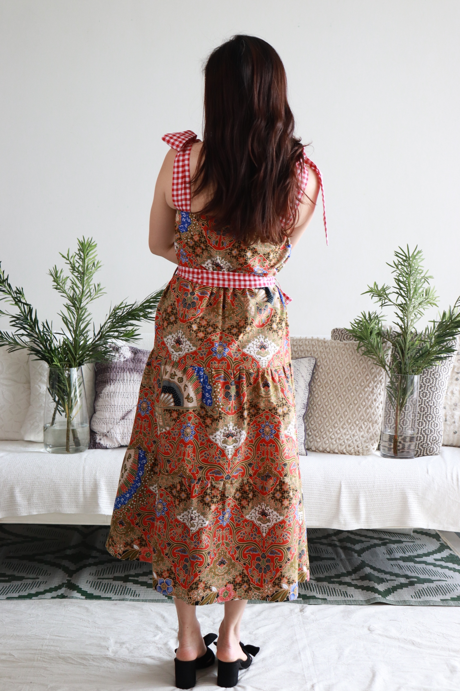 Batik Maxi Gingham Dress - Be Love