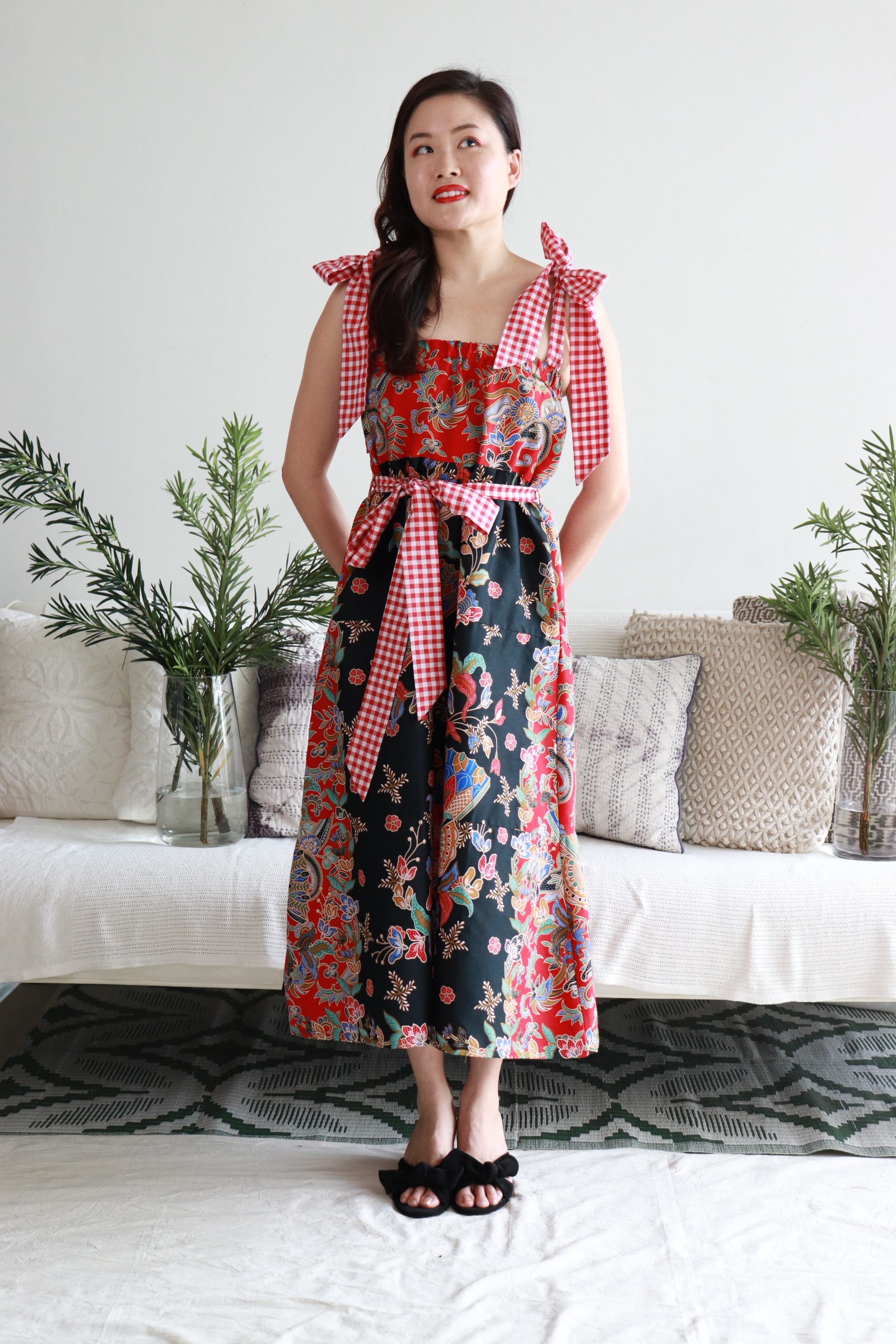 Batik Maxi Gingham Dress - Be a Gift