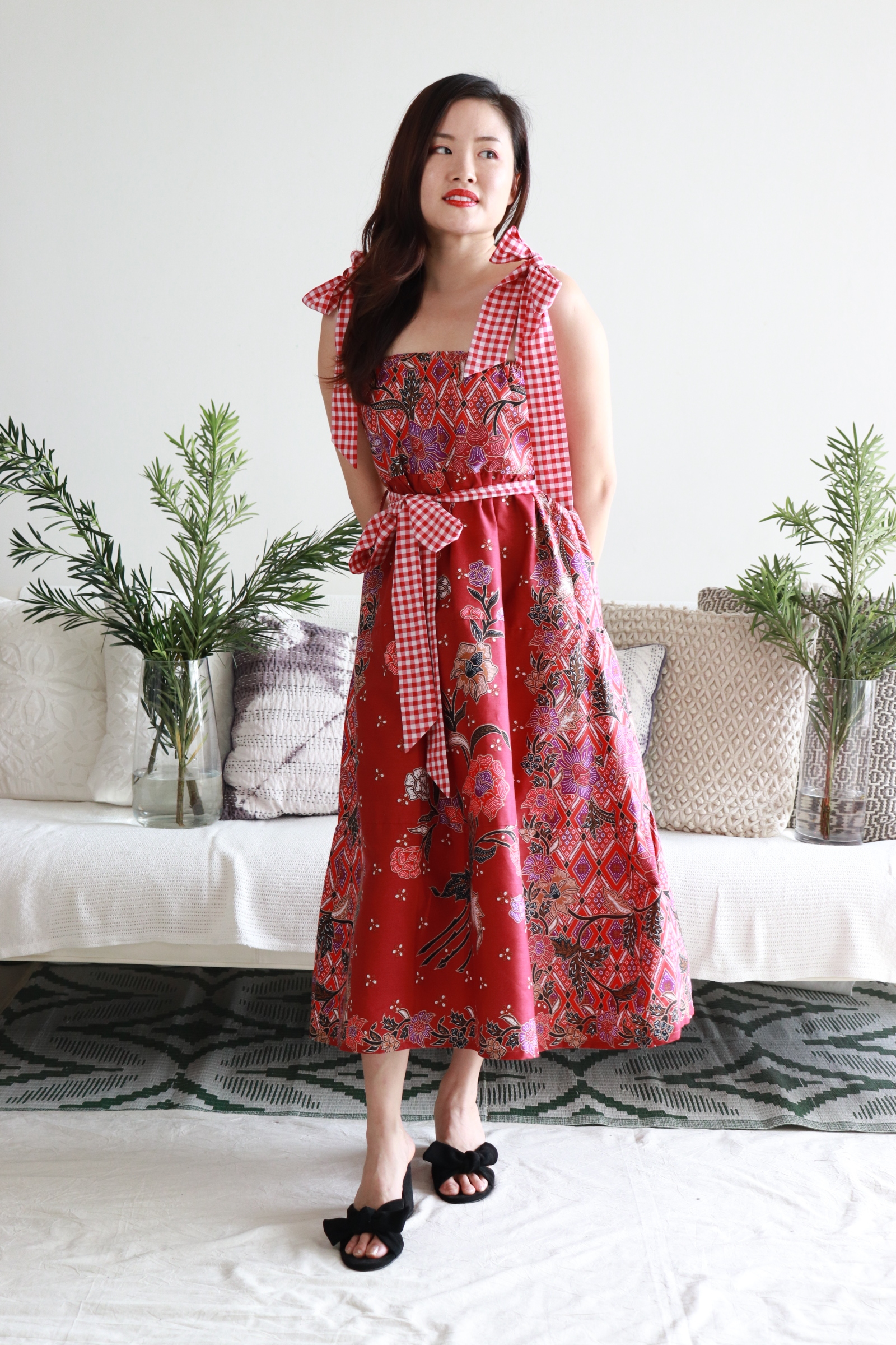 Batik Maxi Gingham Dress - Be Awesome