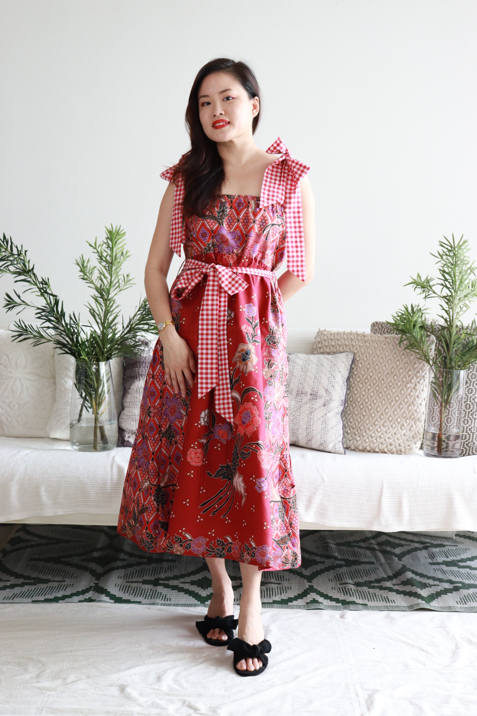 Batik Maxi Gingham Dress - Be Awesome