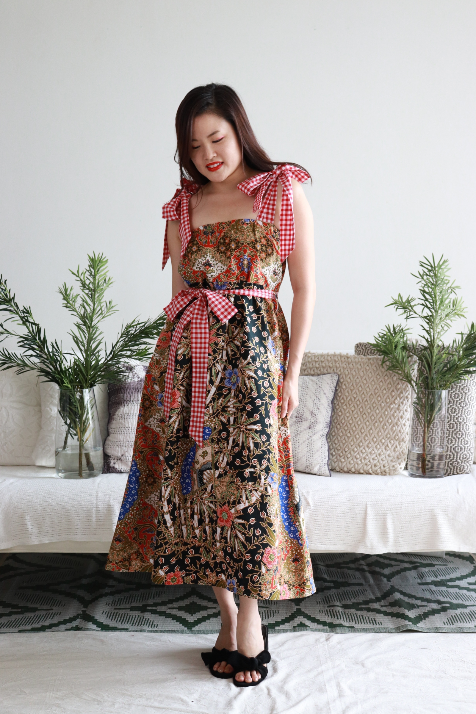 Batik Maxi Gingham Dress - Be Love