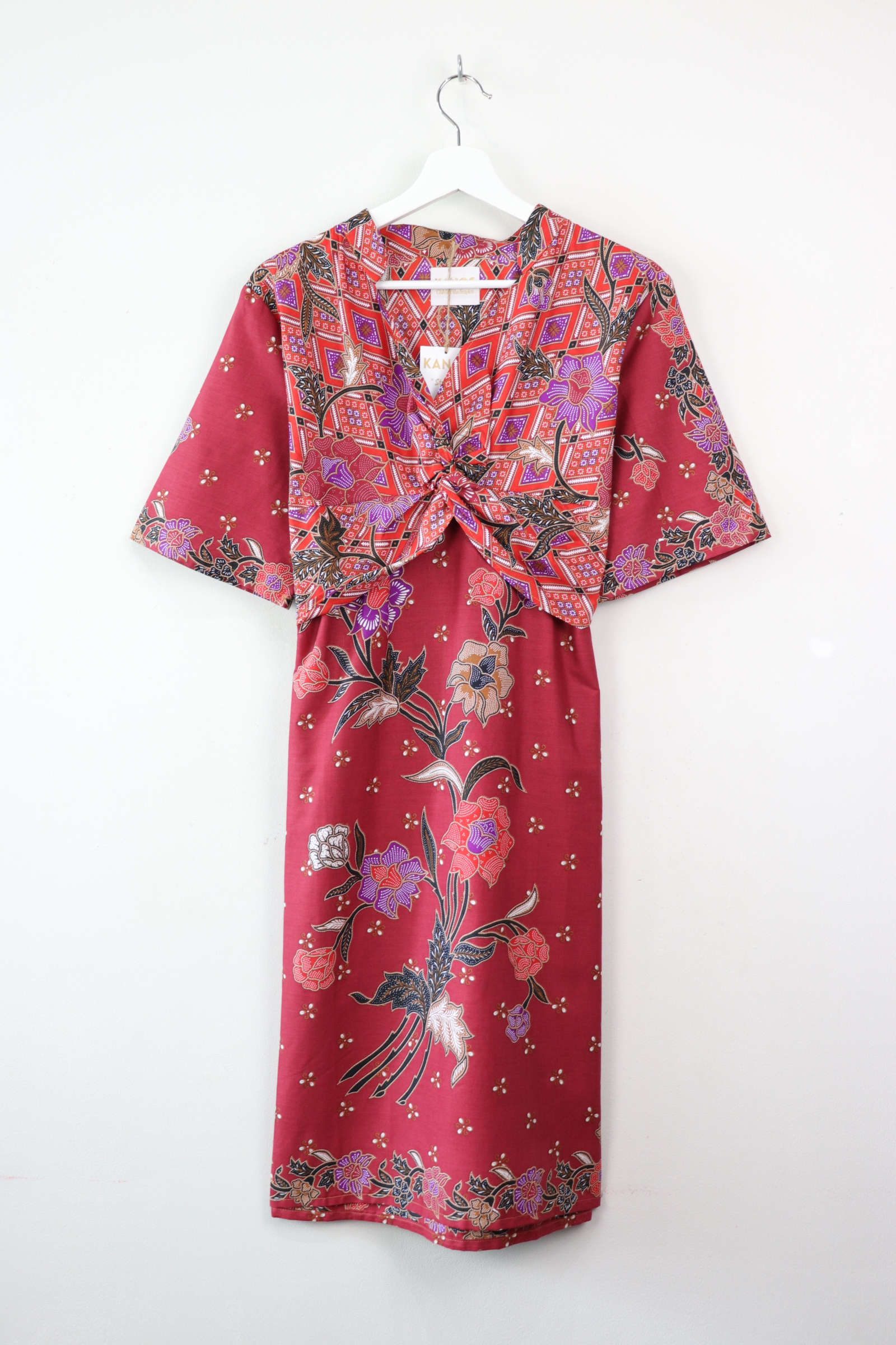 Twisted Front Dress w/ mandarin collar - Fei Berry