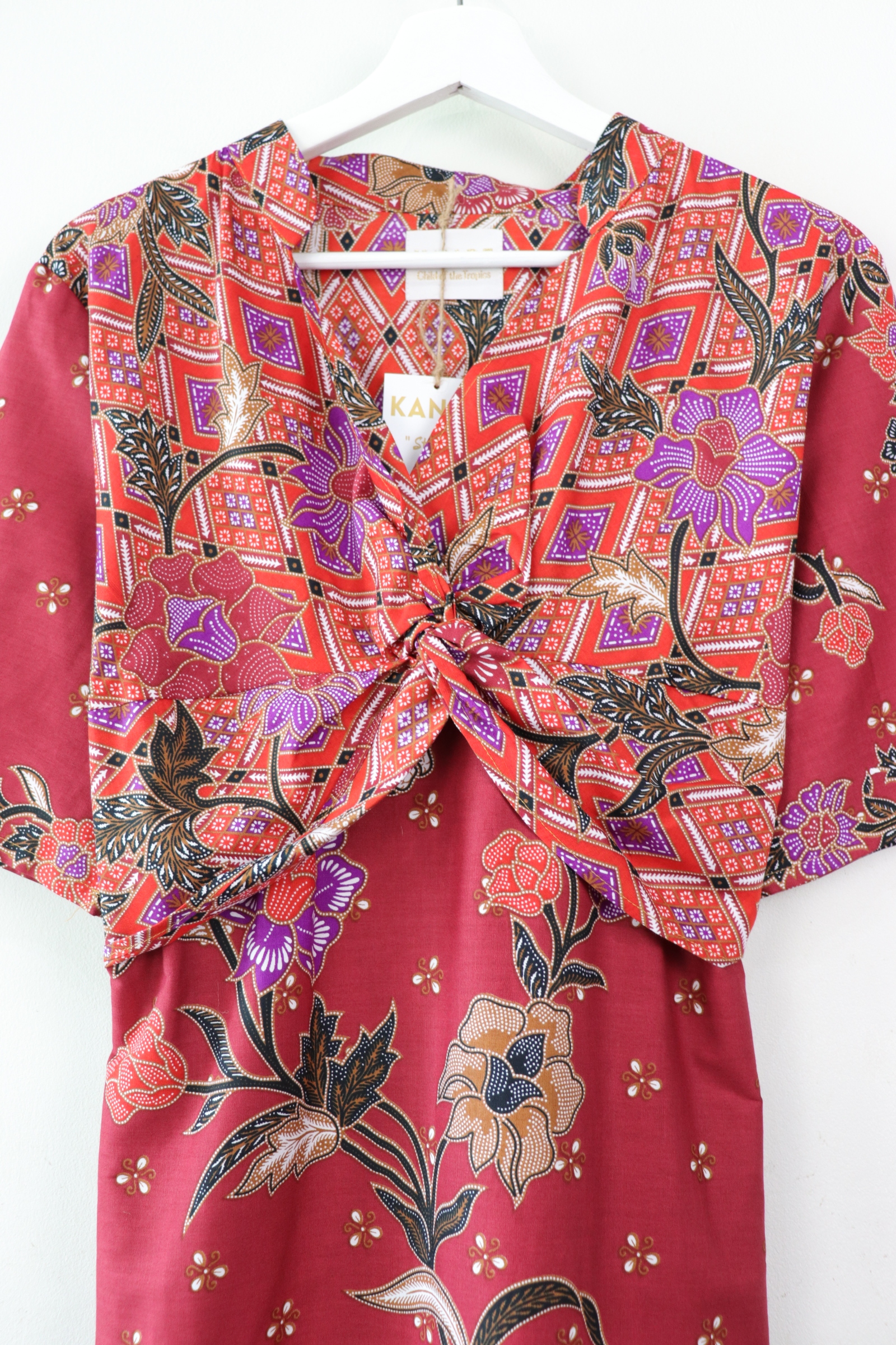 Twisted Front Dress w/ mandarin collar - Fei Berry