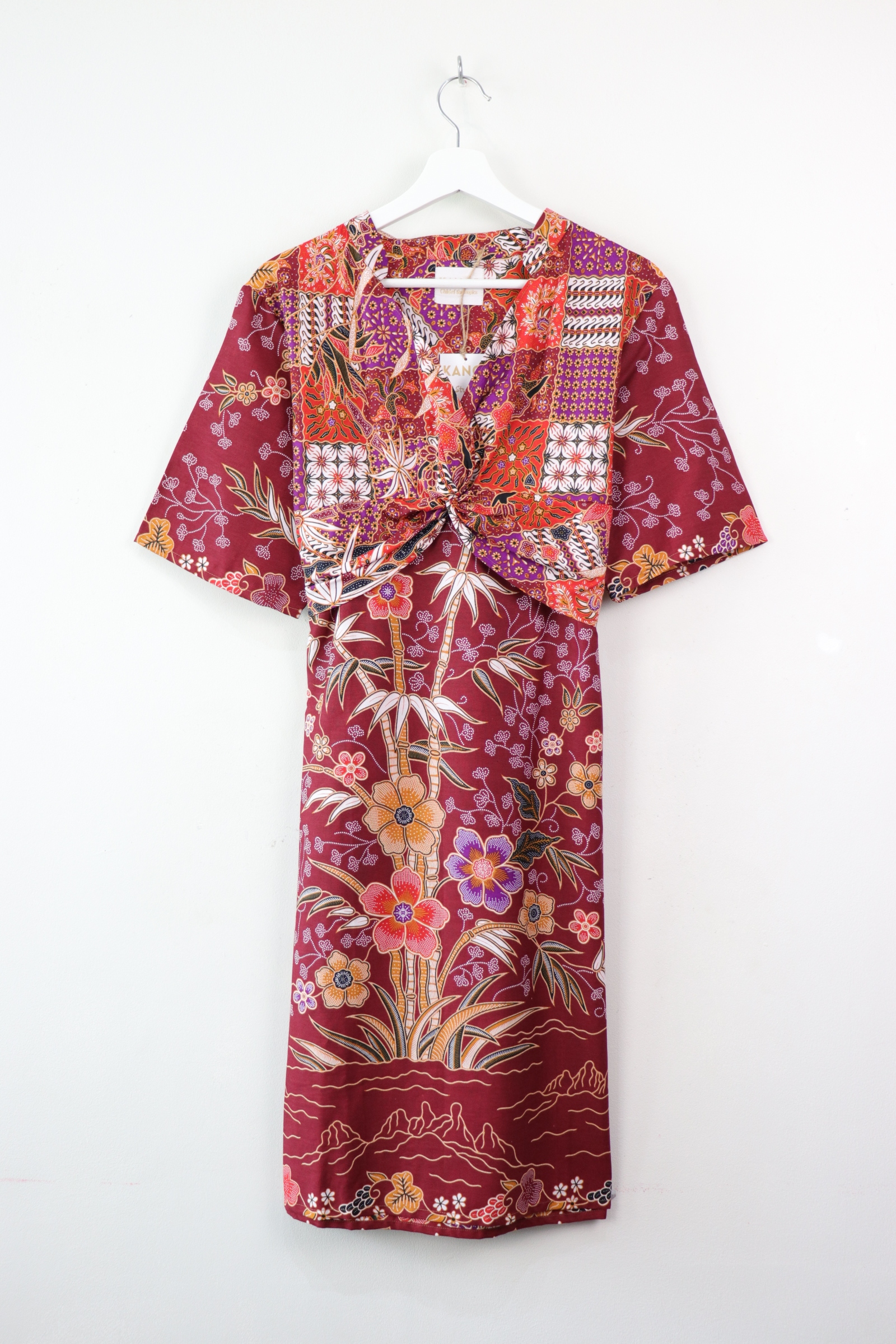 Twisted Front Dress w/ mandarin collar - Fei Graceful