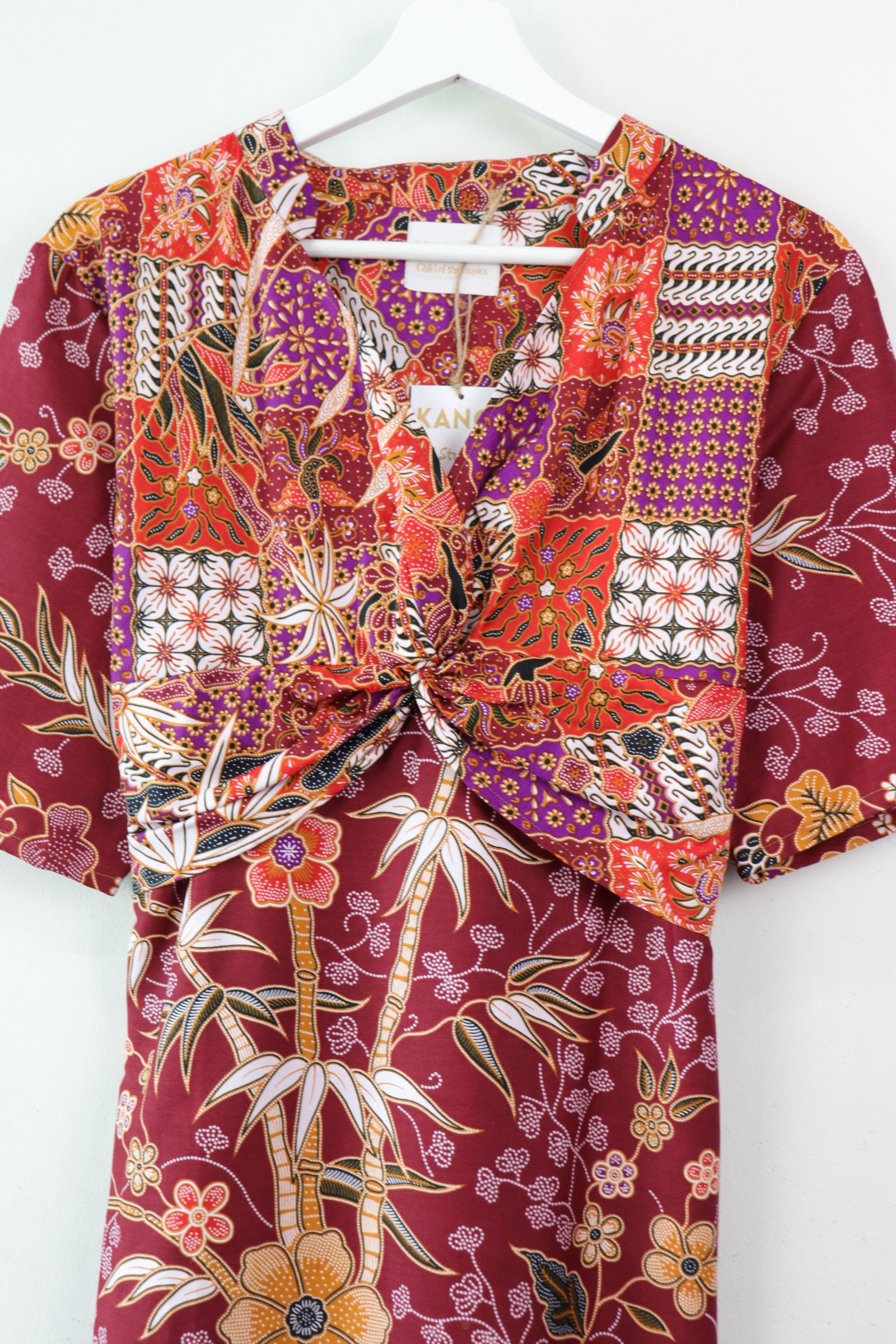Twisted Front Dress w/ mandarin collar - Fei Graceful