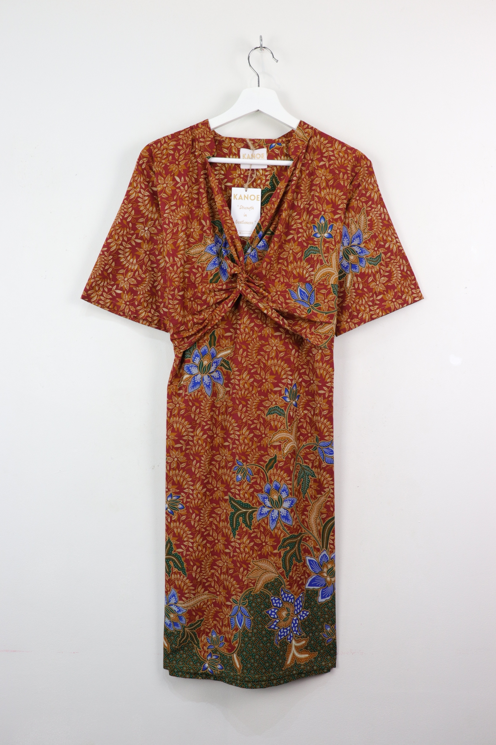 Twisted Front Dress w/ mandarin collar - Fei Floral