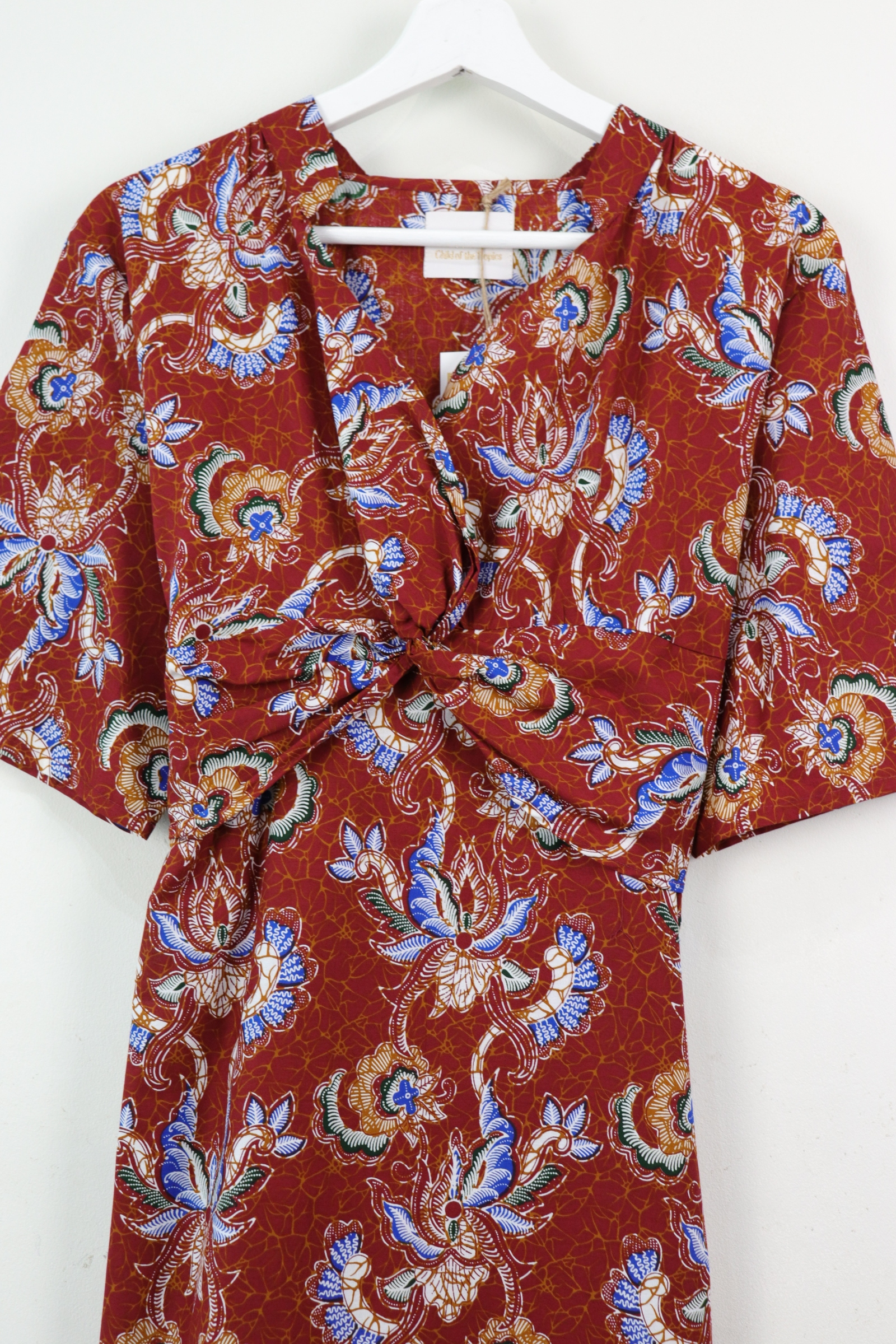 Twisted Front Dress w/ mandarin collar - Fei Fiery