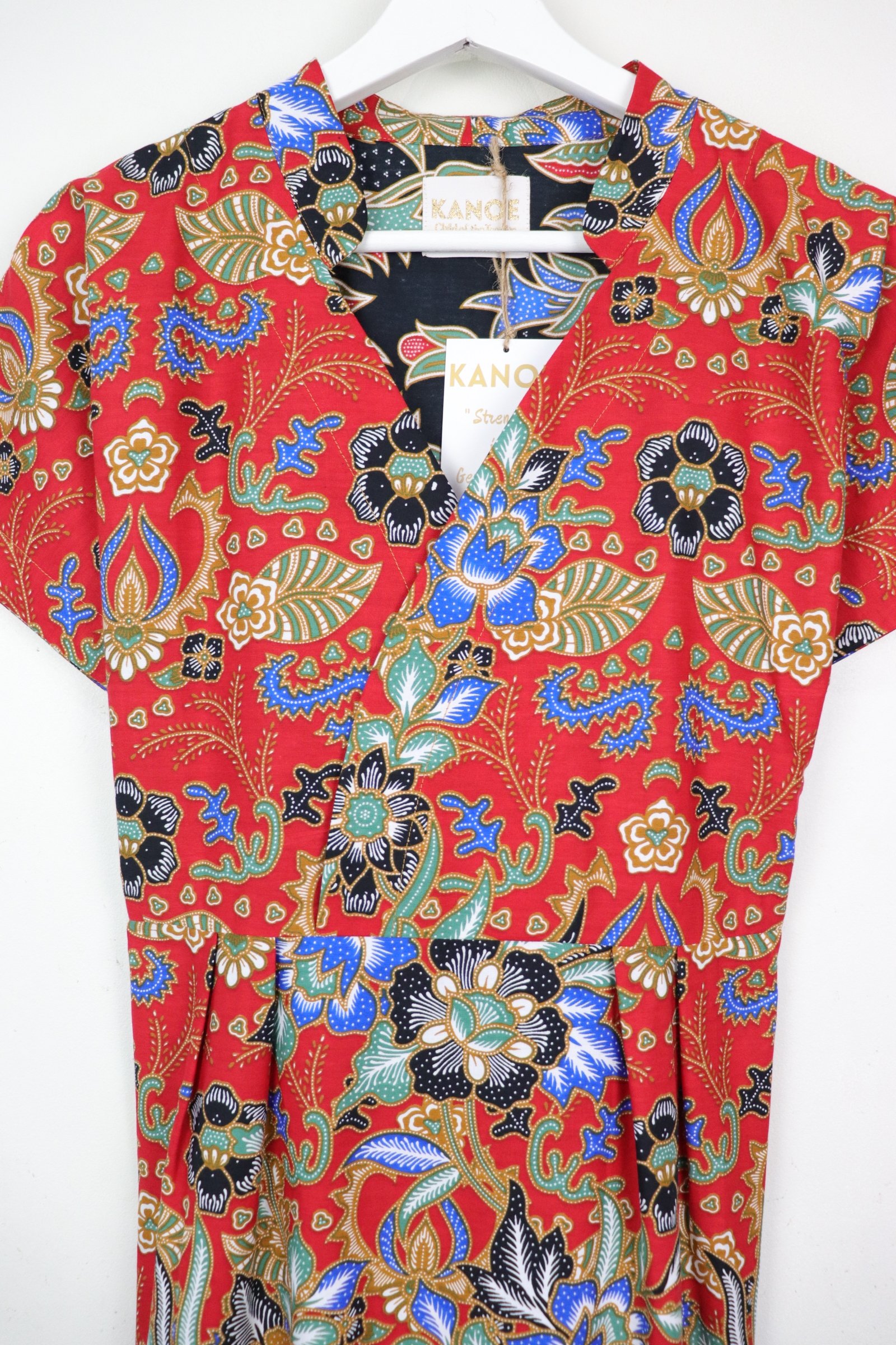 Kimono wrap dress w/ mandarin collar - Firey Li
