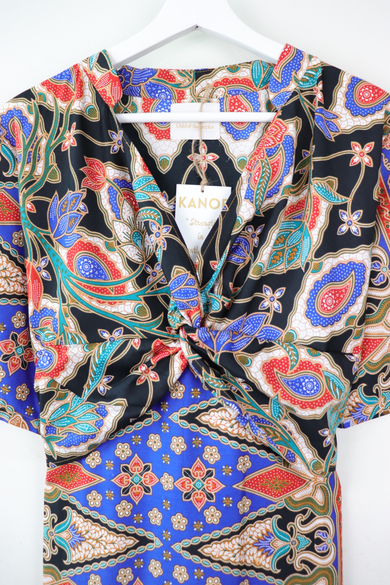 Twisted Front Dress w/ mandarin collar - Fei Lola