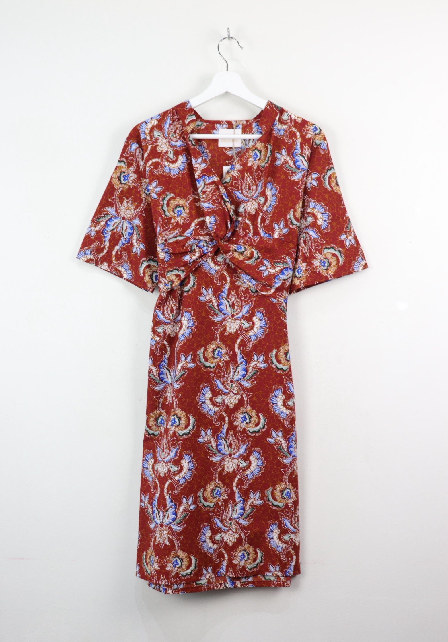 Twisted Front Dress w/ mandarin collar - Fei Fiery