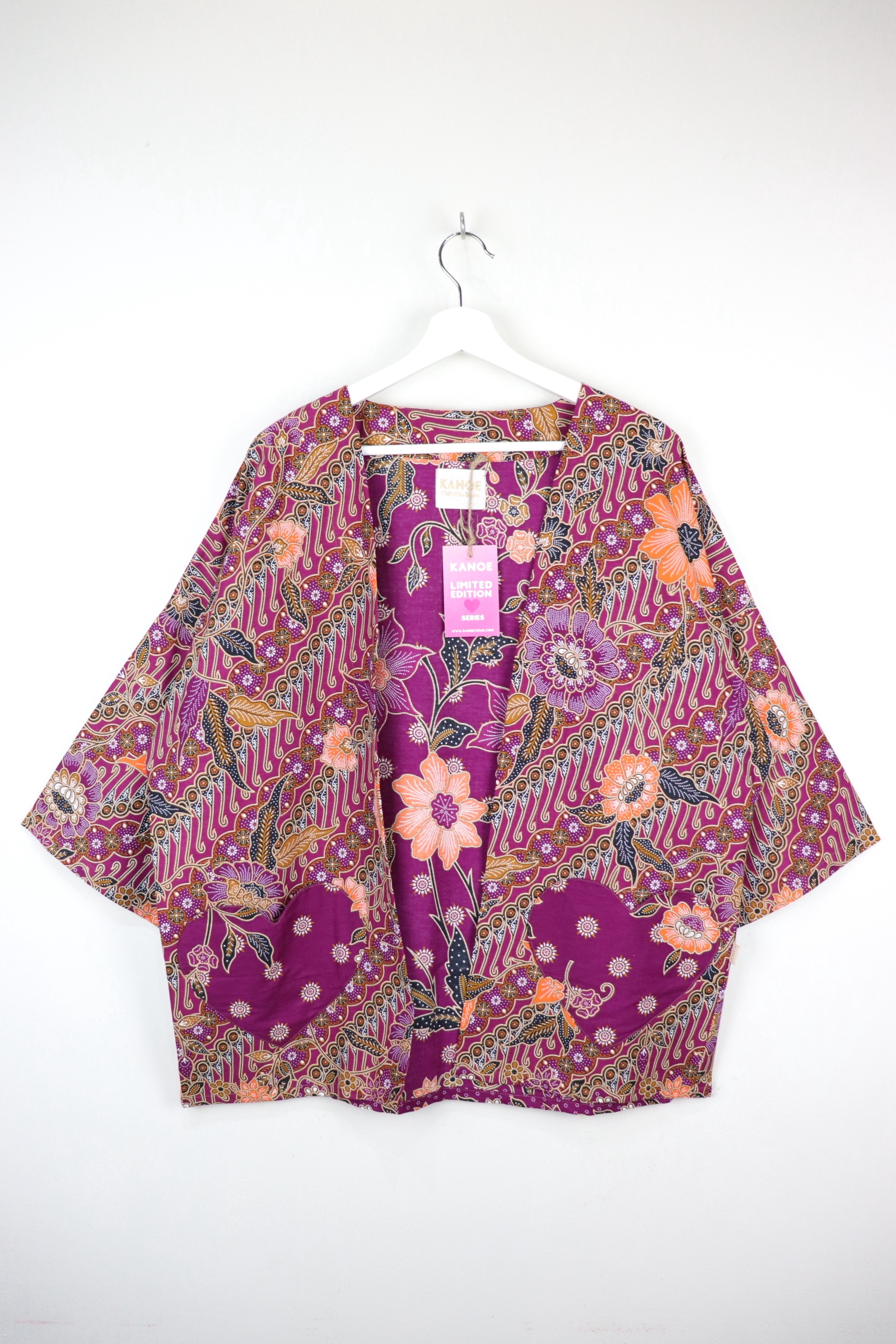 Kimono Basic Heart Pockets - Plum Princess