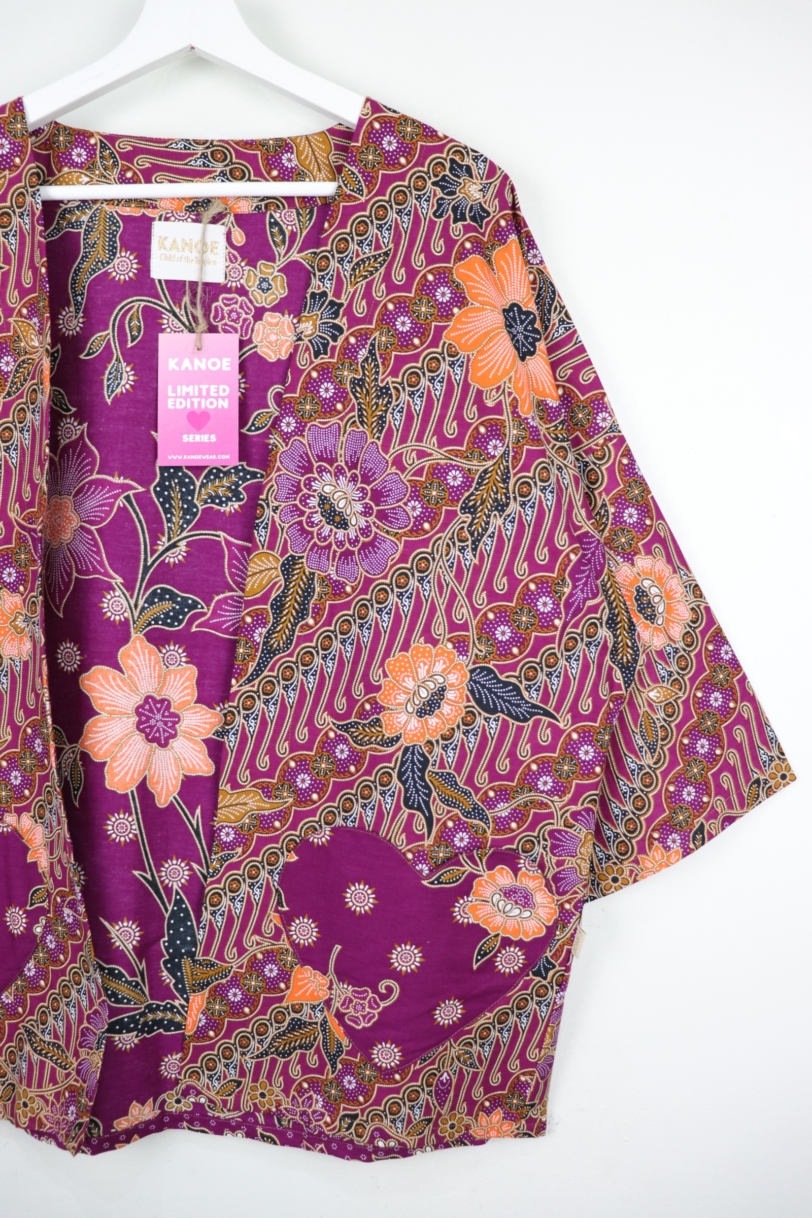 Kimono Basic Heart Pockets - Plum Princess