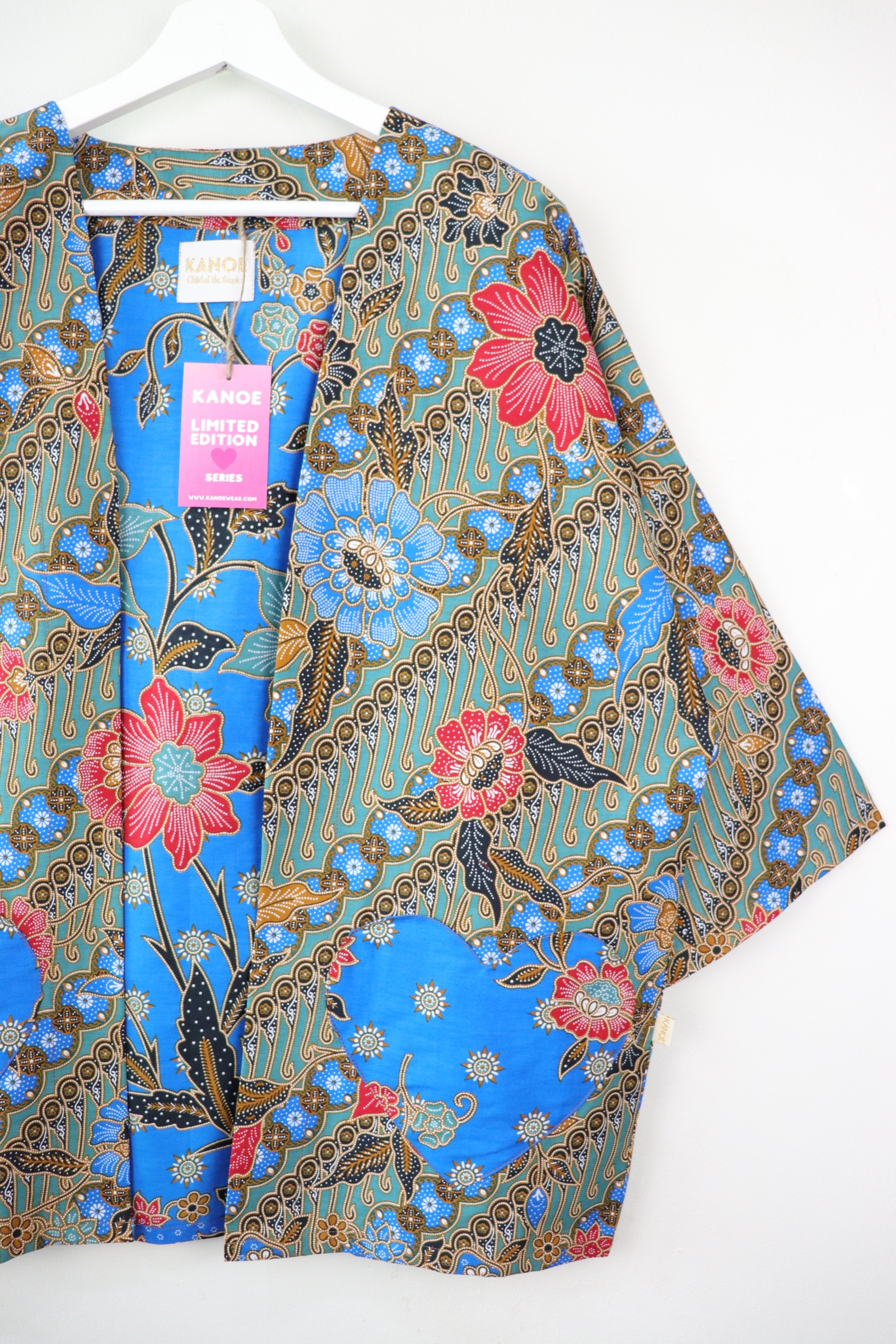 Kimono Basic Heart Pockets - Tropical Bloom