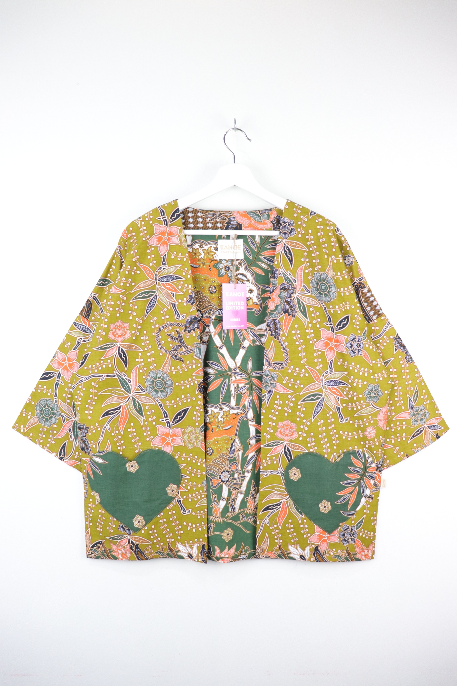 Kimono Basic Heart Pockets - Olive You