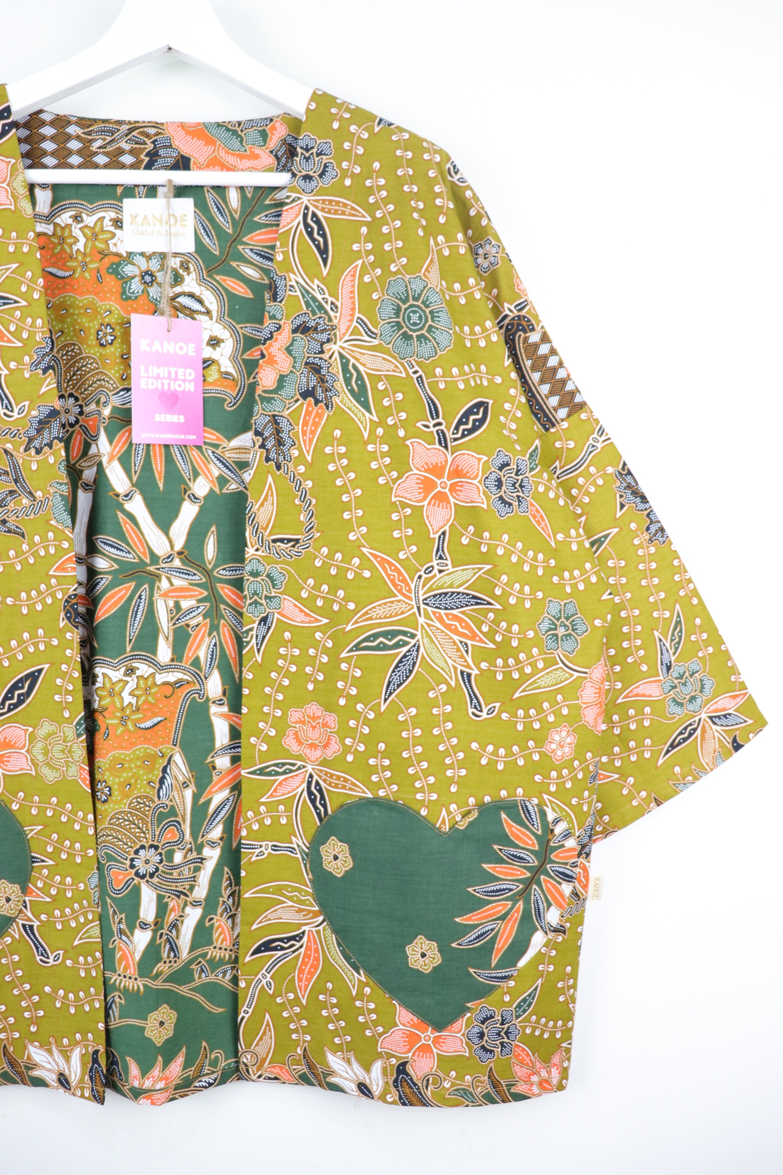 Kimono Basic Heart Pockets - Olive You