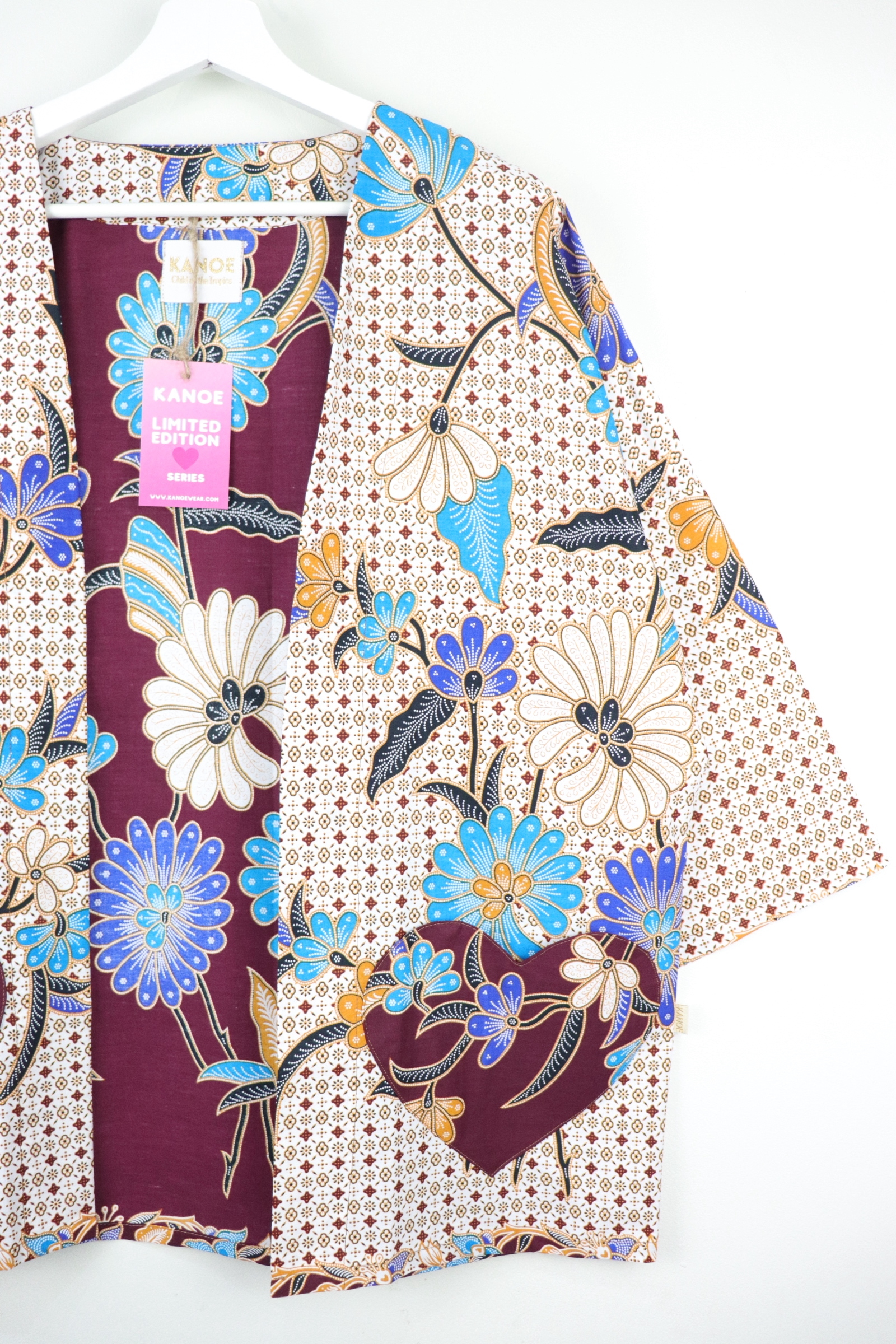 Kimono Basic Heart Pockets - Aqua Bell