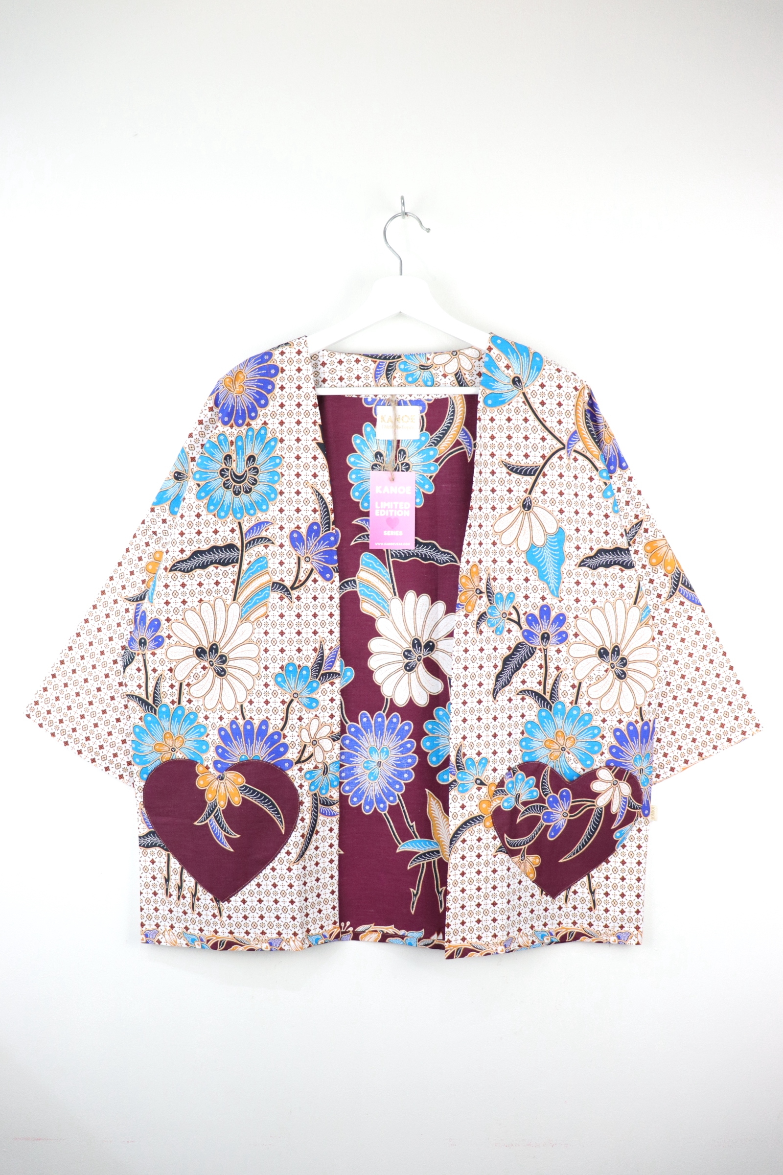 Kimono Basic Heart Pockets - Aqua Bell