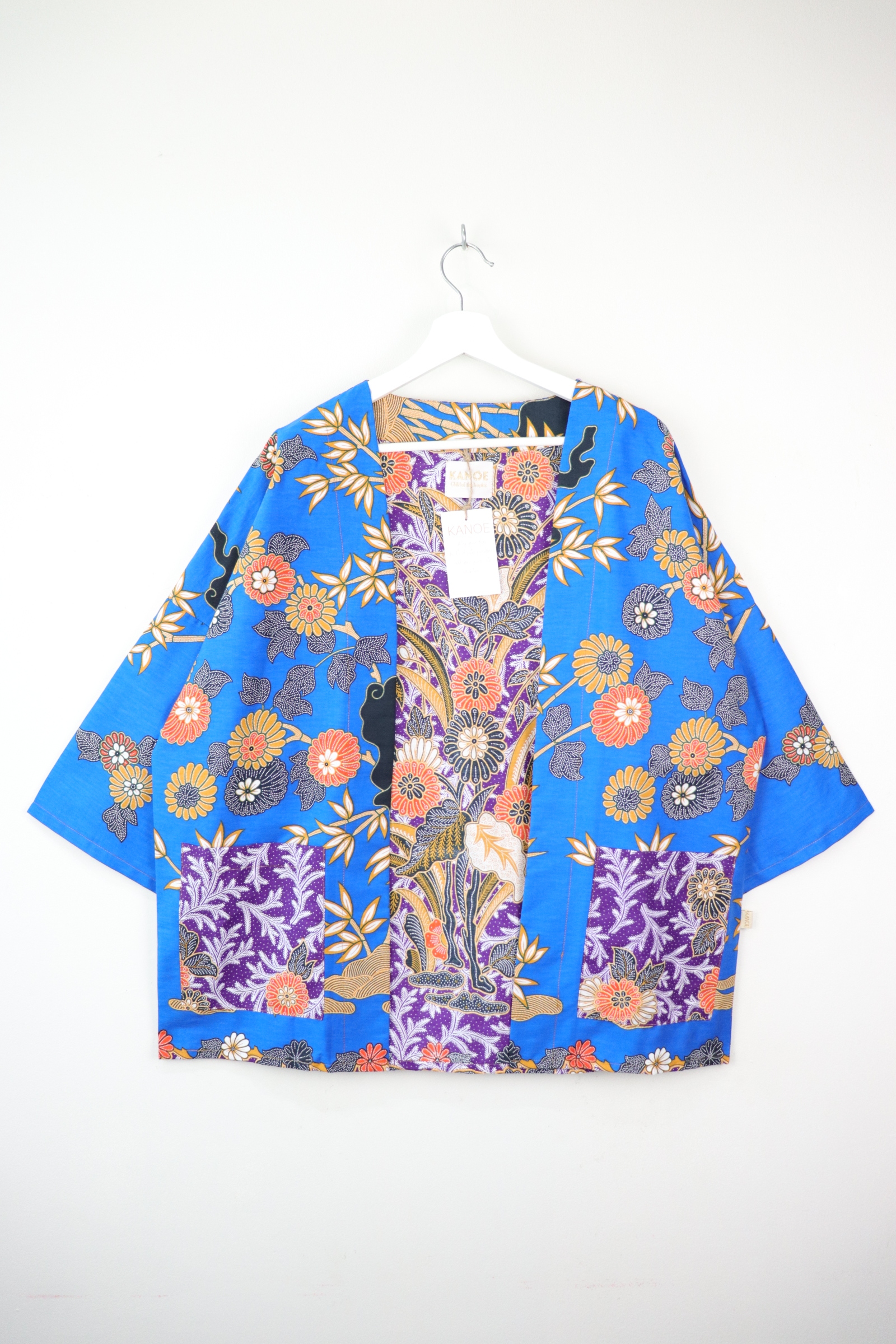 Batik Kimono Basic - Blueberry Bloom
