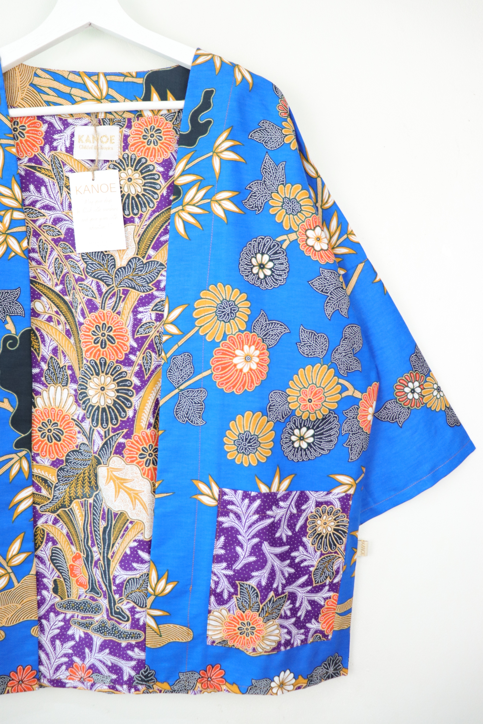 Batik Kimono Basic - Blueberry Bloom