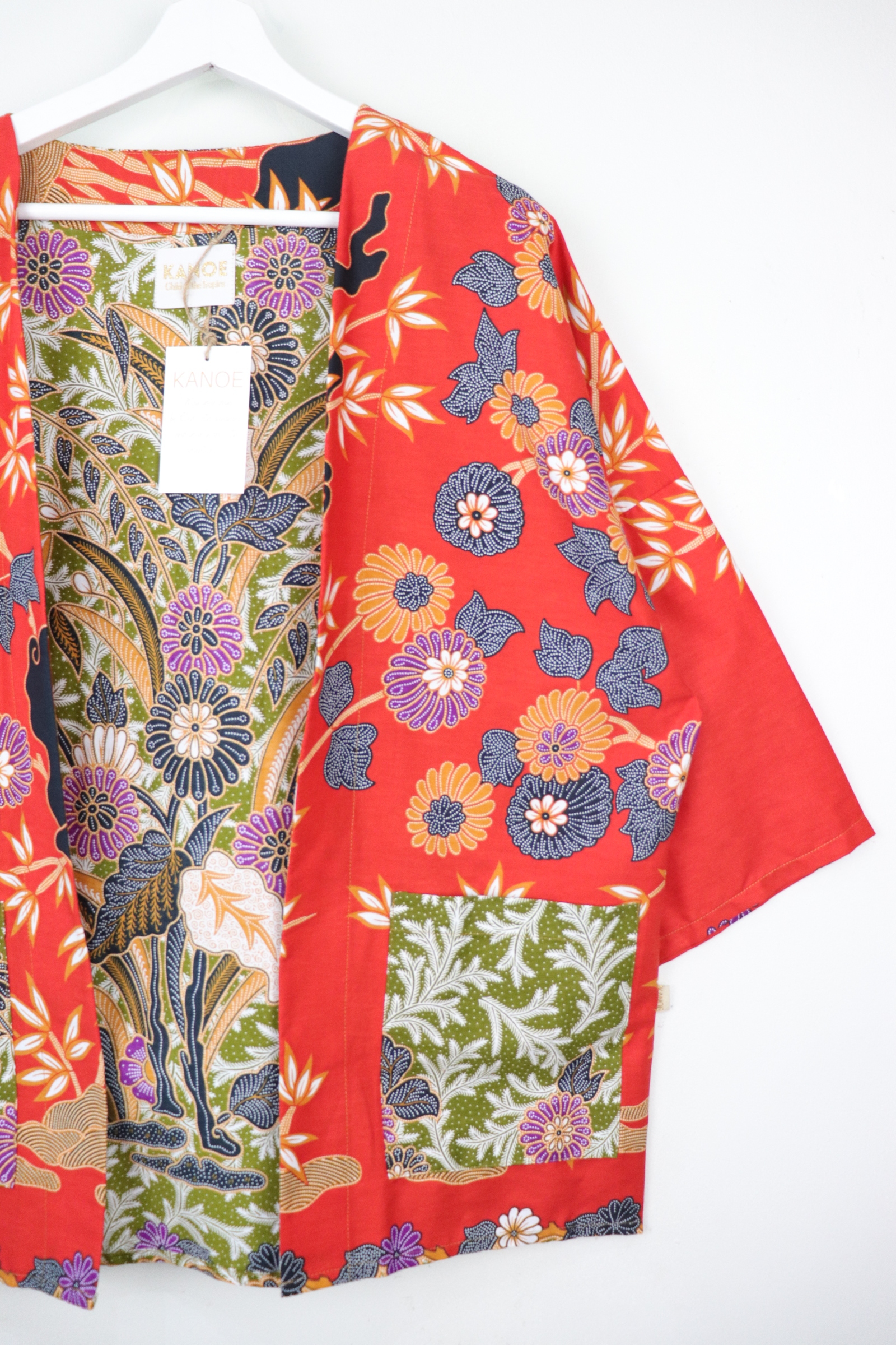 Batik Kimono Basic - Cherry Tomato