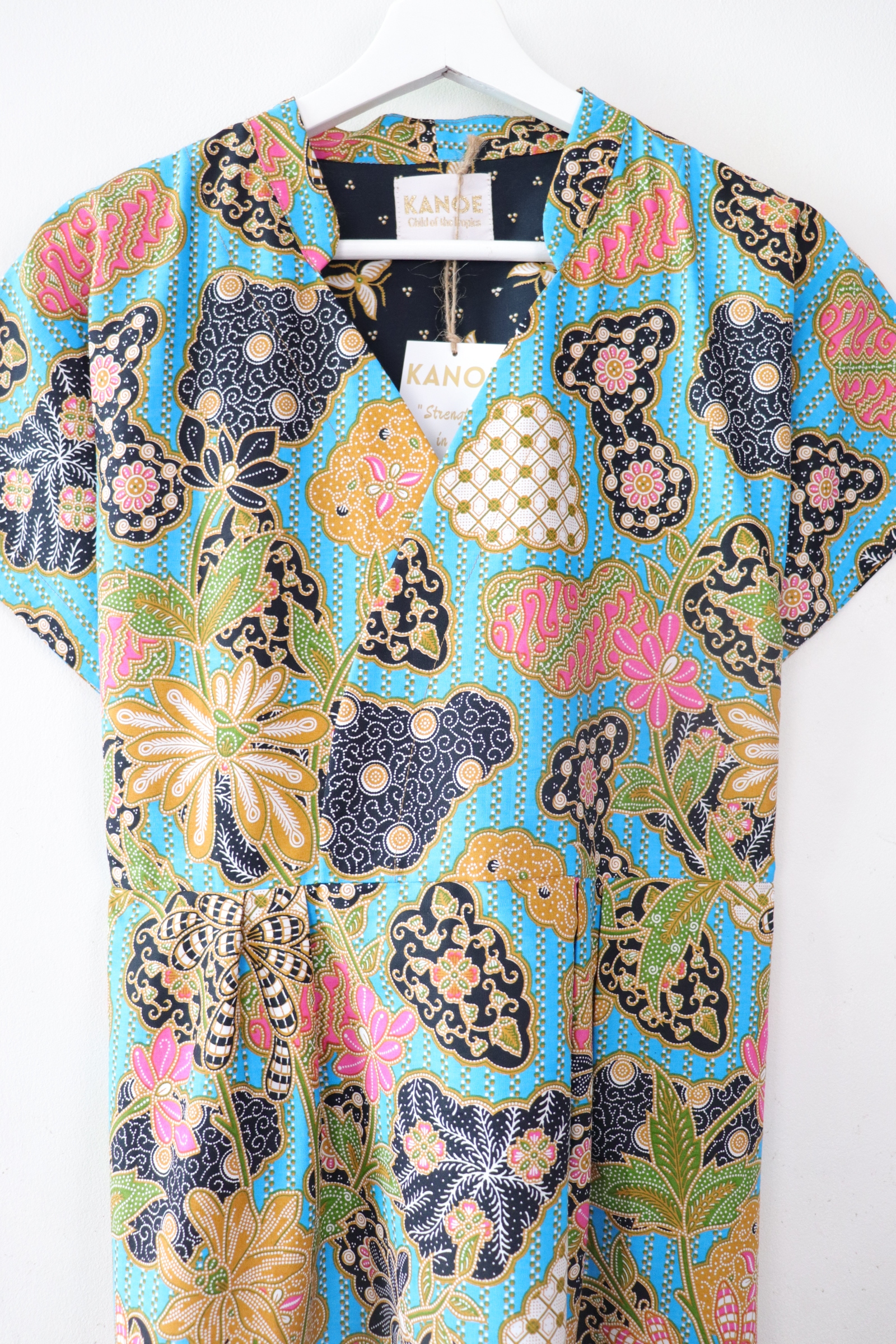 Kimono wrap dress w/ mandarin collar - Blissful Breeze