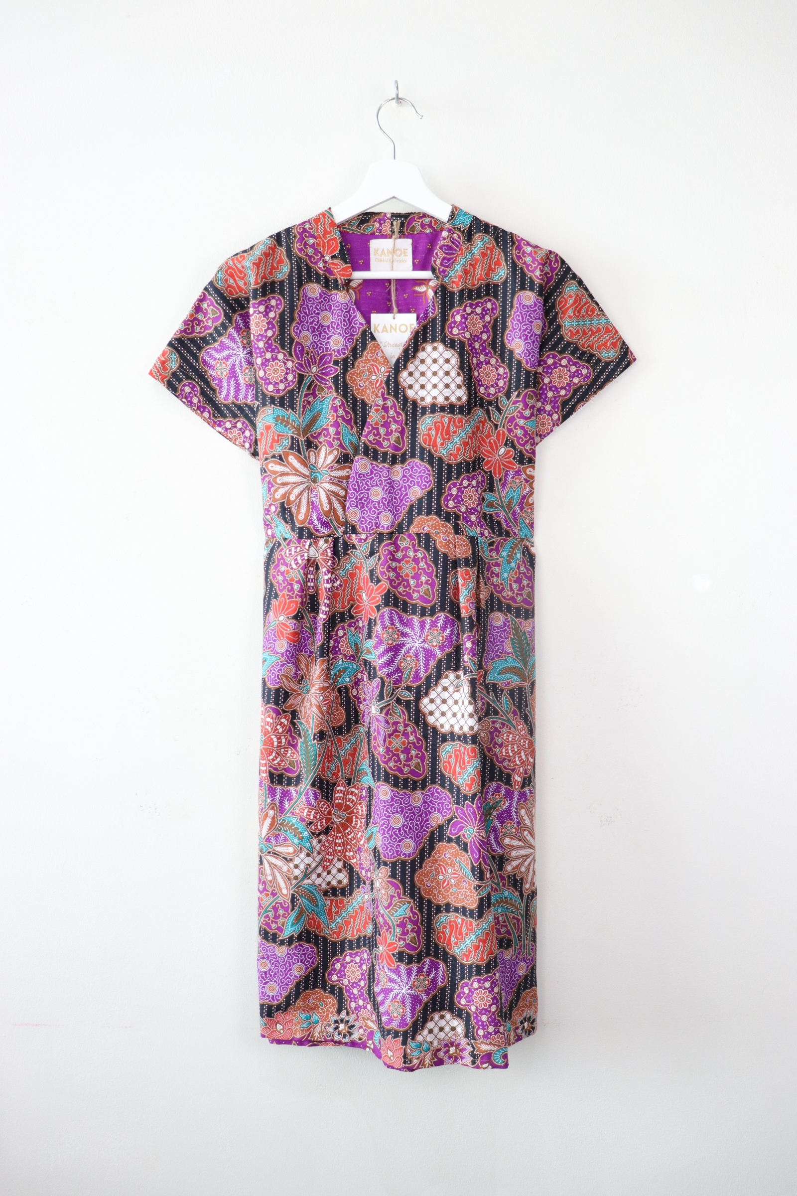 Kimono wrap dress w/ mandarin collar - Loyal Lavender