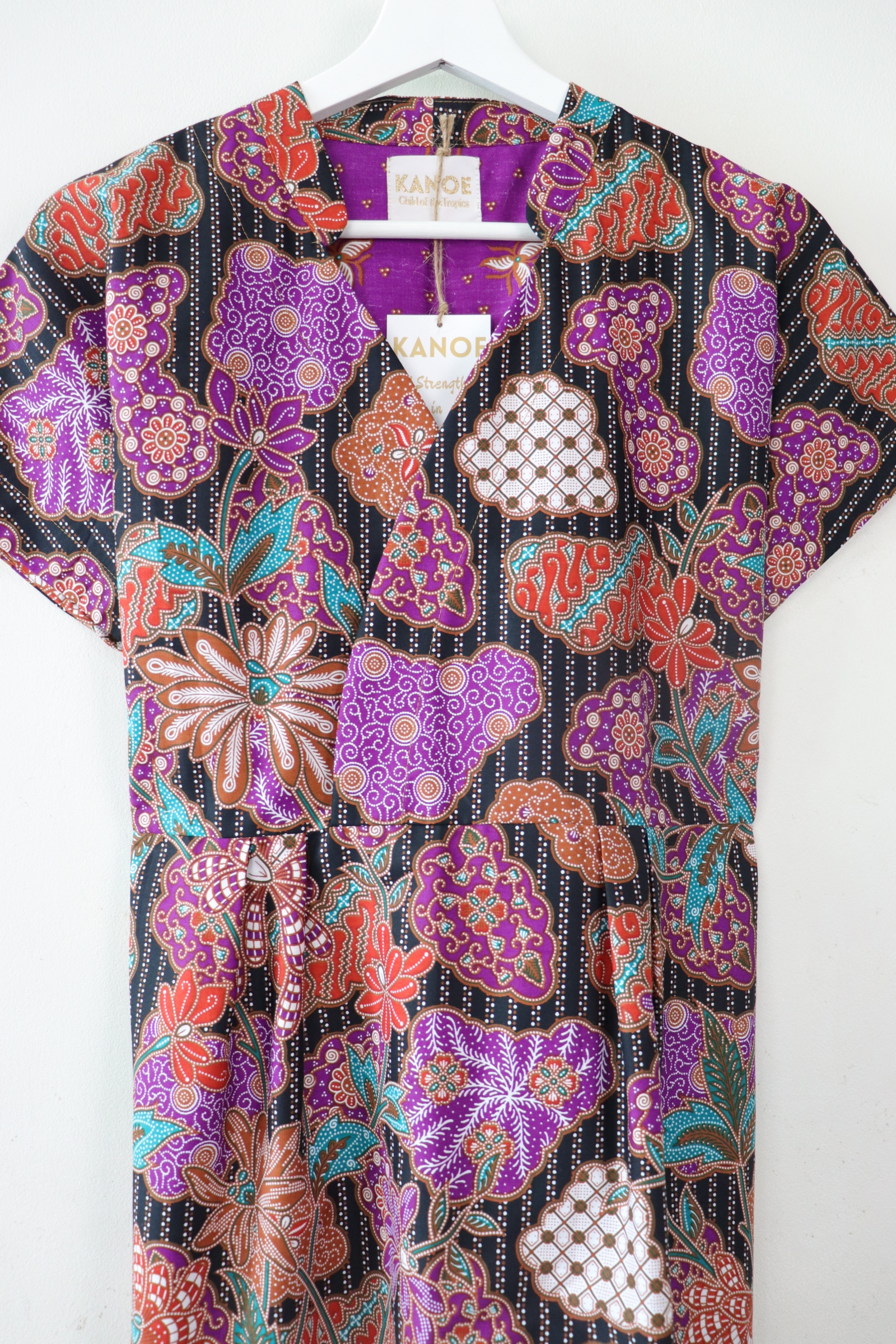 Kimono wrap dress w/ mandarin collar - Loyal Lavender