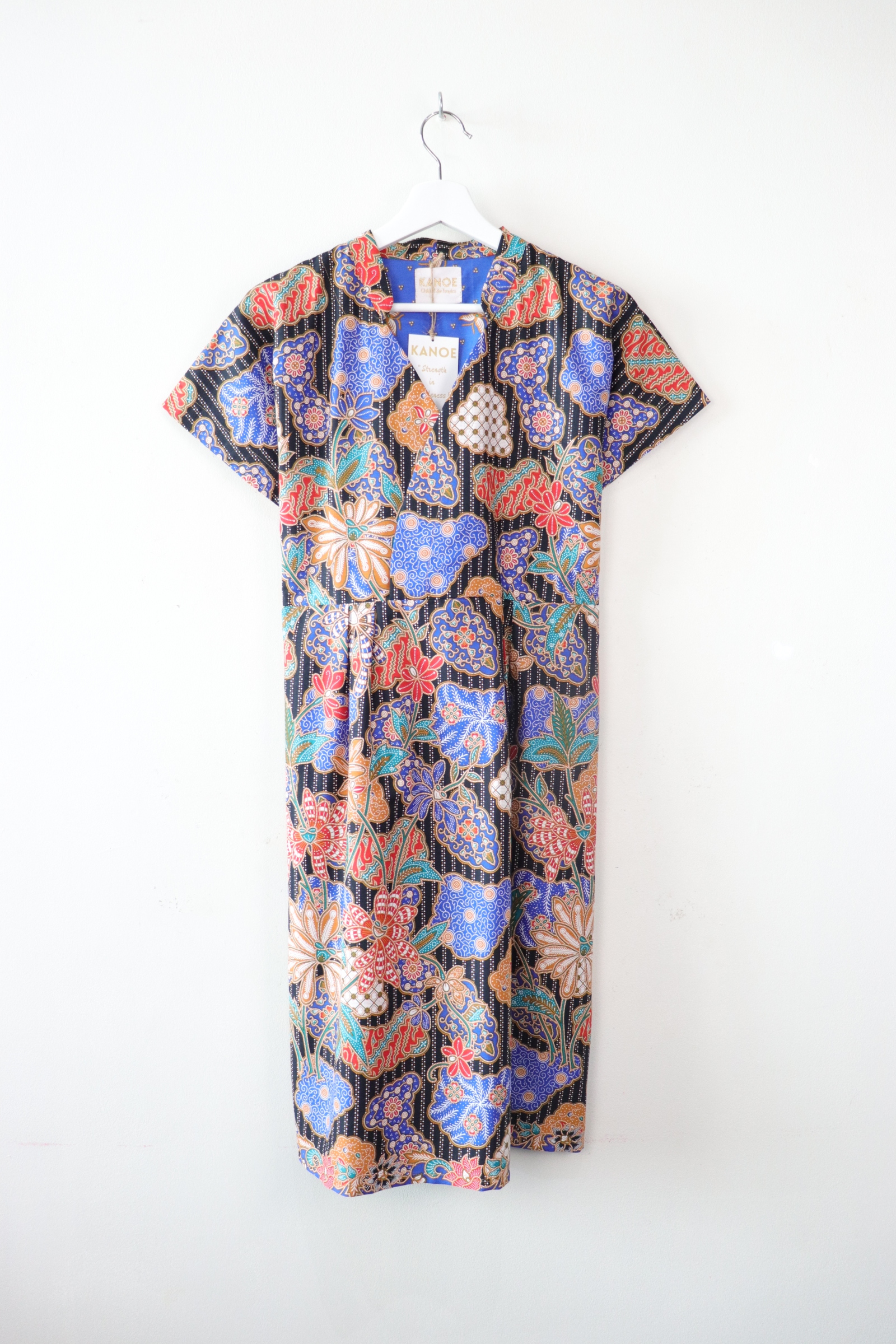 Kimono wrap dress w/ mandarin collar - Gentle Ocean