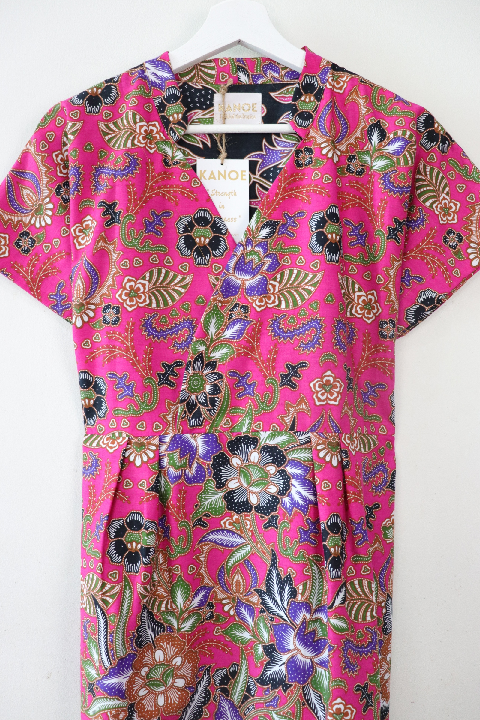 Kimono wrap dress w/ mandarin collar - Blooming Bella
