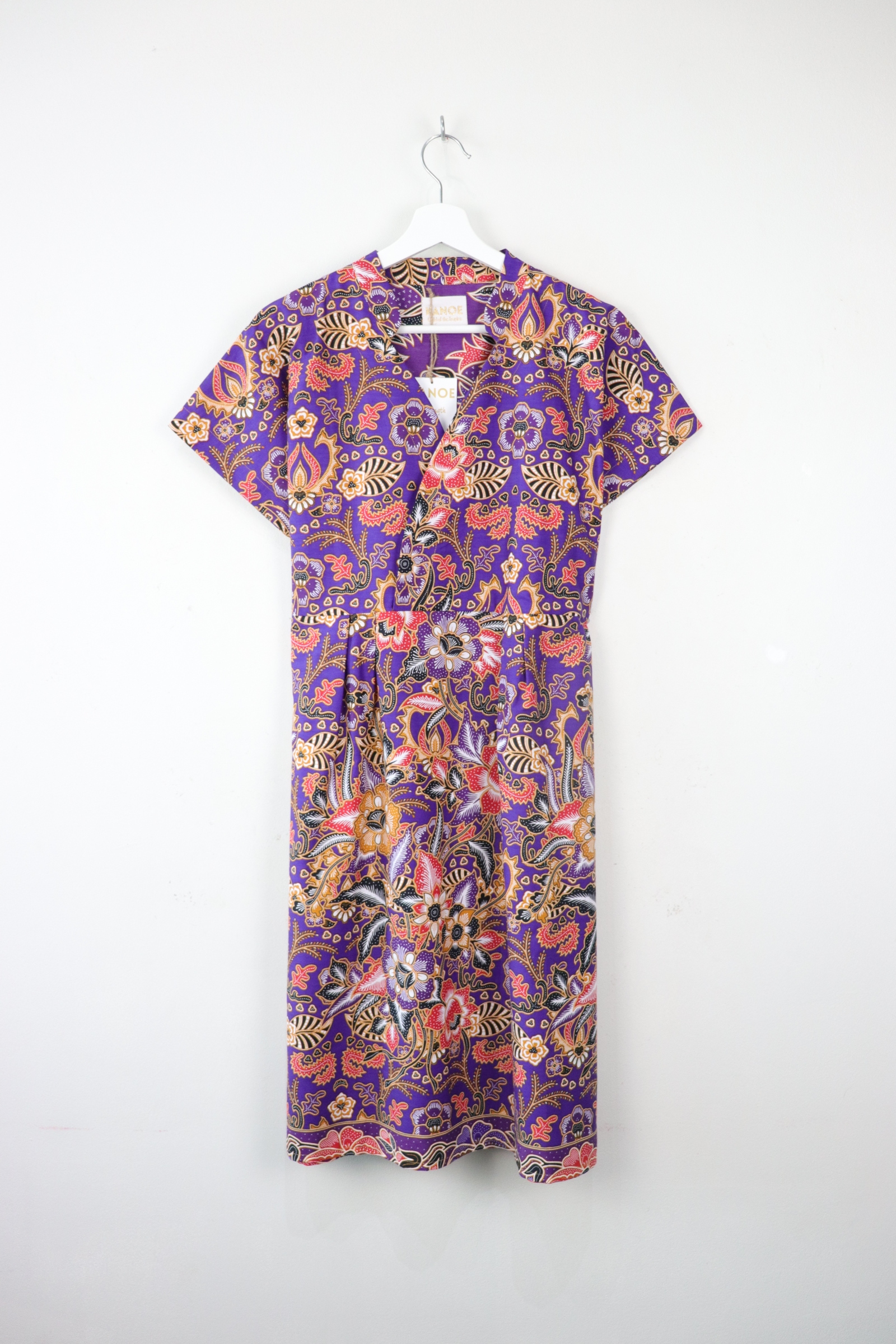 Kimono wrap dress w/ mandarin collar - Virtue Violet