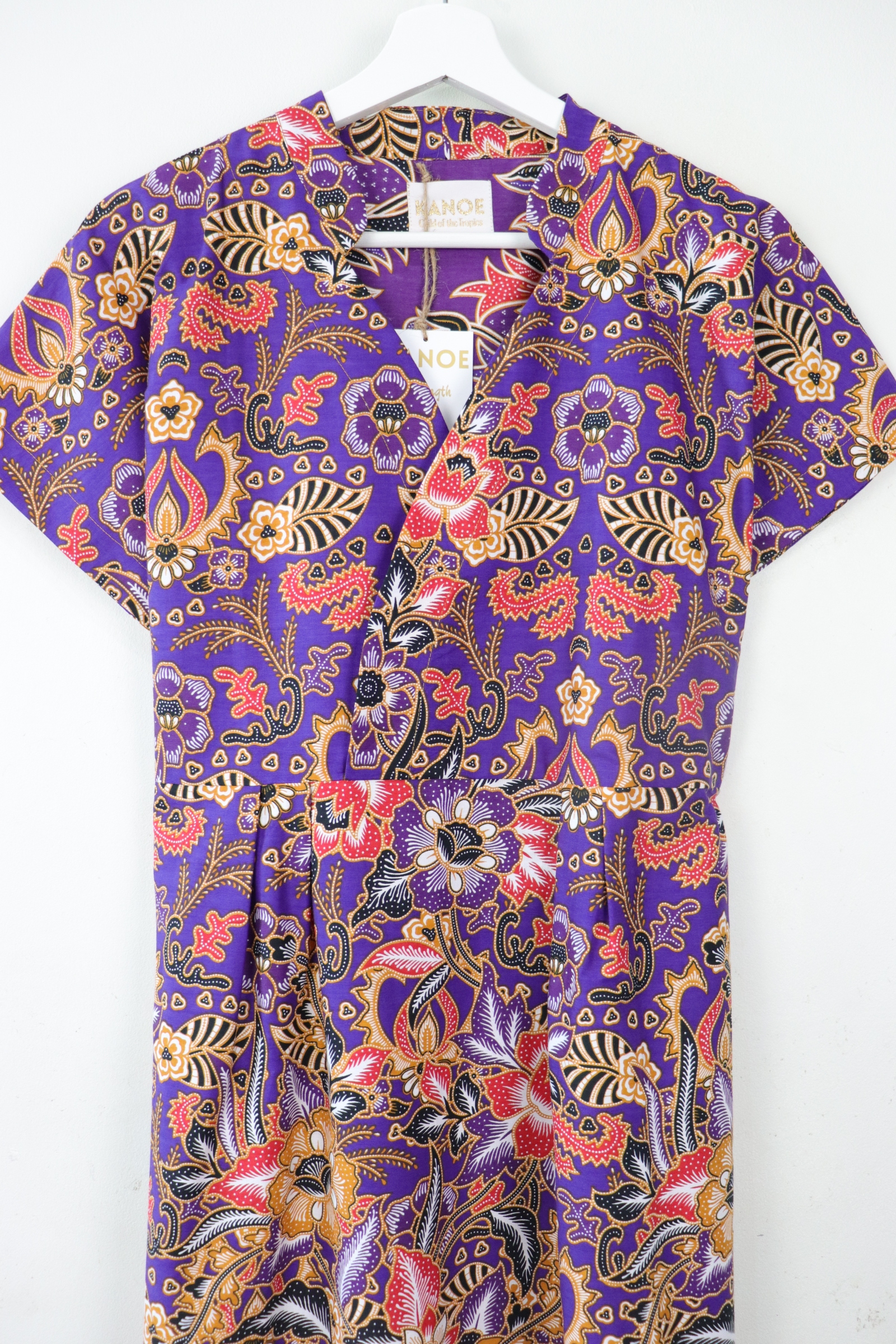 Kimono wrap dress w/ mandarin collar - Virtue Violet