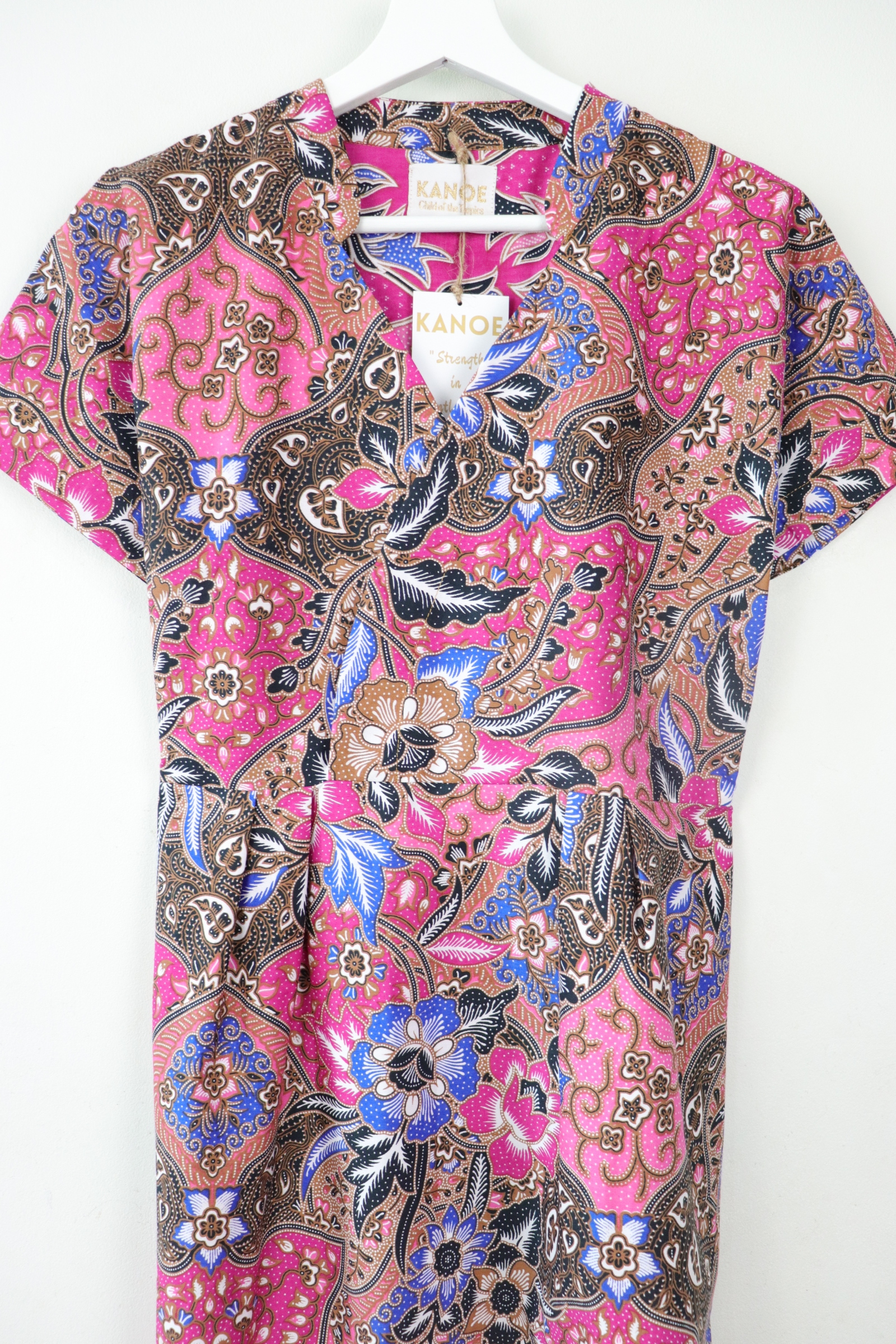 Kimono wrap dress w/ mandarin collar - Precious Peony