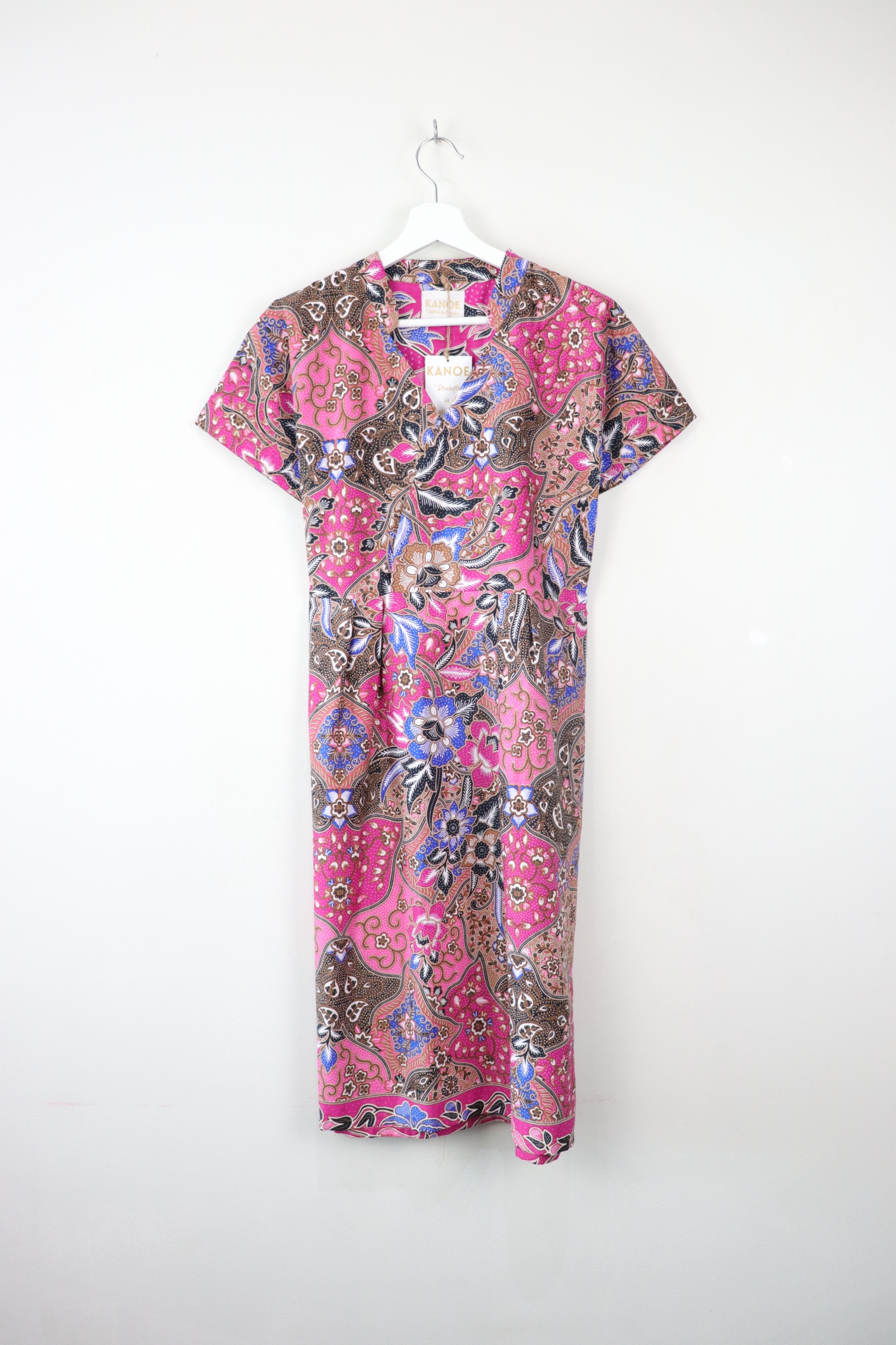 Kimono wrap dress w/ mandarin collar - Precious Peony