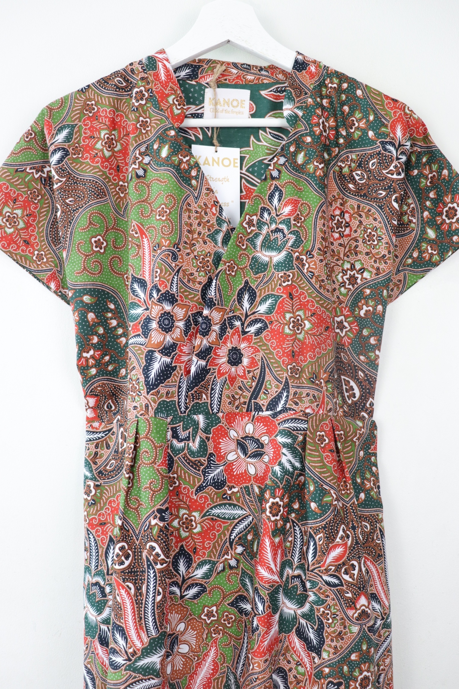 Kimono wrap dress w/ mandarin collar - Bold Bonsai