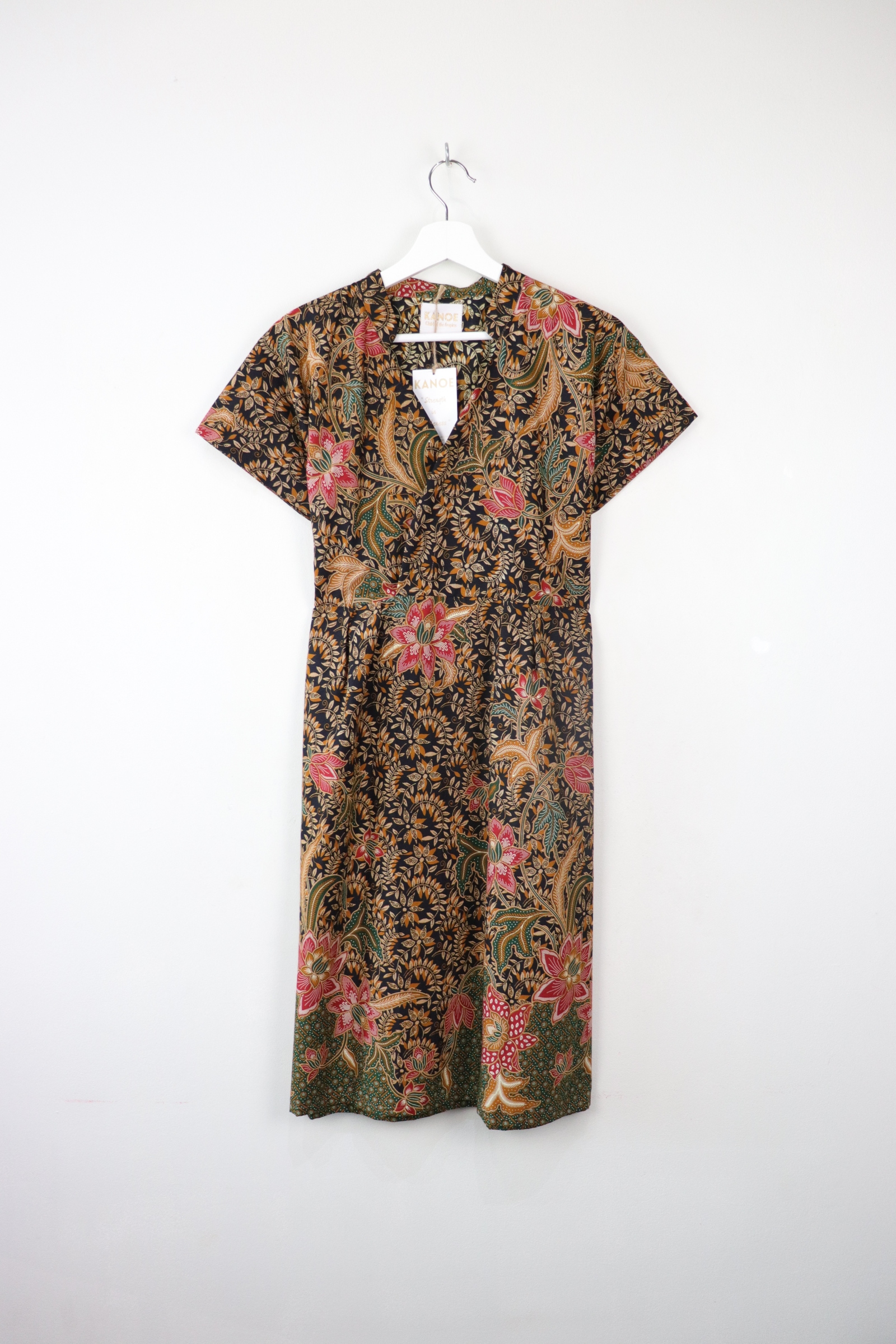 Kimono wrap dress w/ mandarin collar - Wisdom Tea