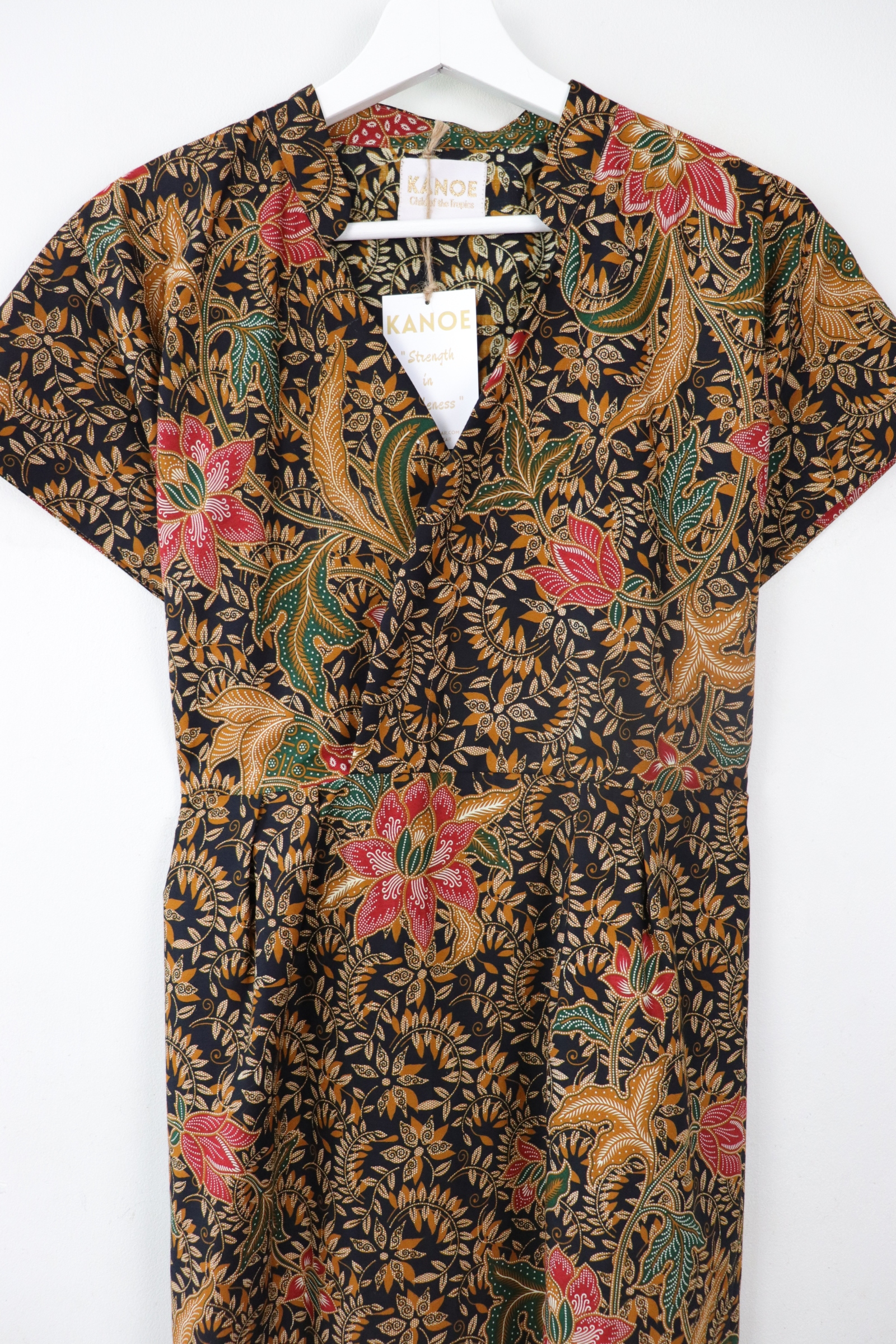 Kimono wrap dress w/ mandarin collar - Wisdom Tea