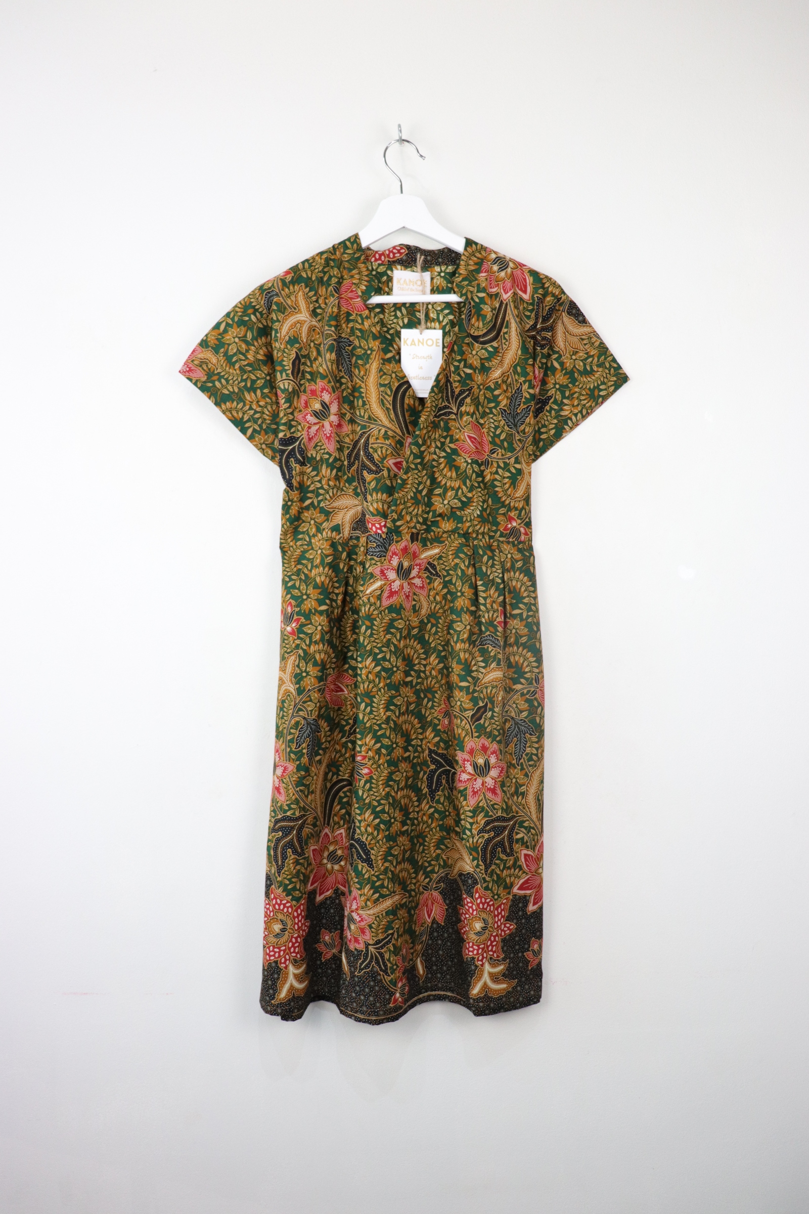 Kimono wrap dress w/ mandarin collar - Wisdom Tree