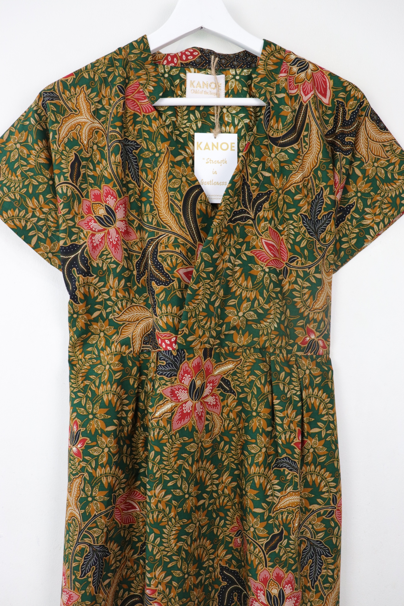 Kimono wrap dress w/ mandarin collar - Wisdom Tree