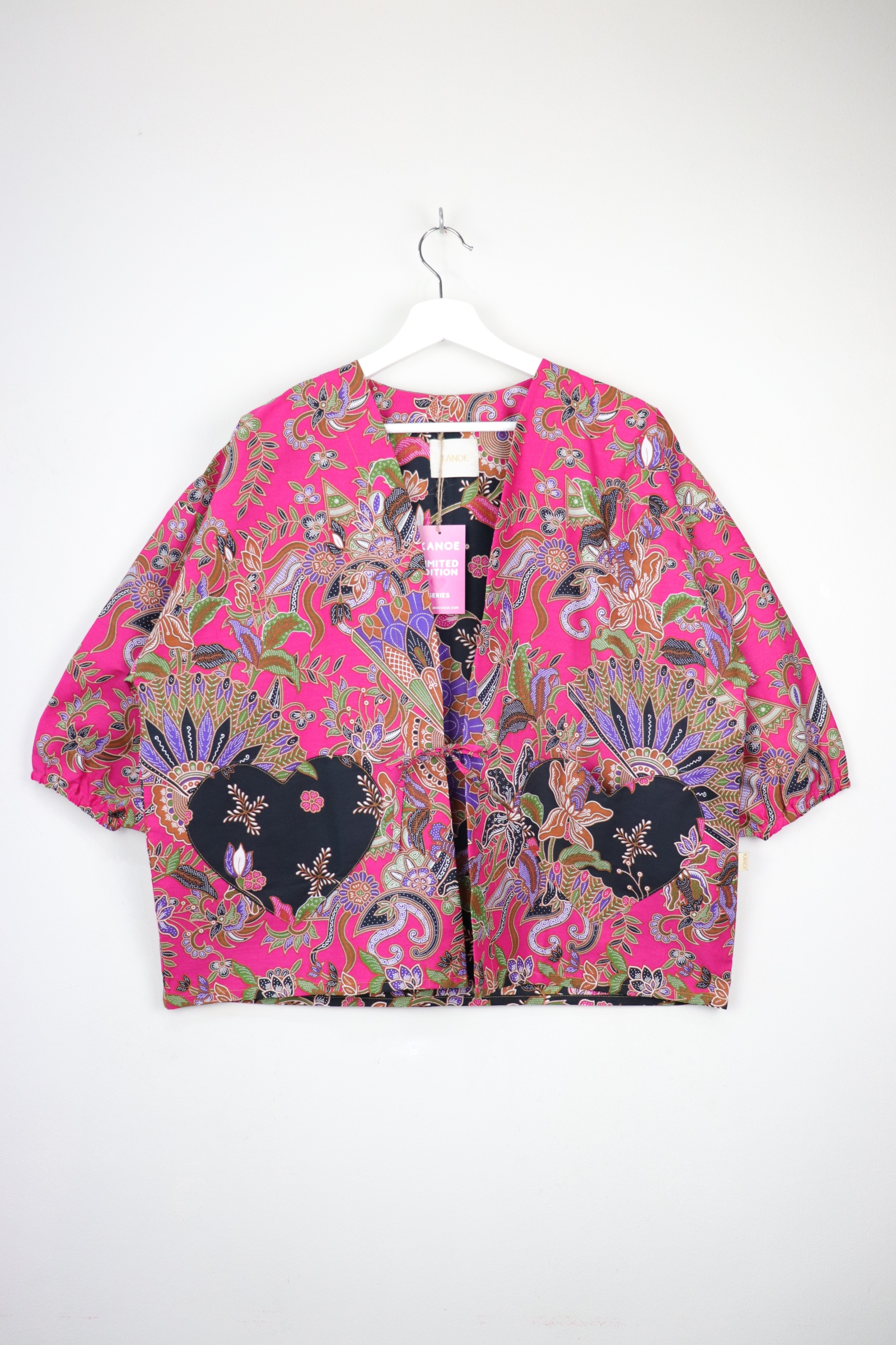 Kimono Signature Heart Pockets - Berry Glow