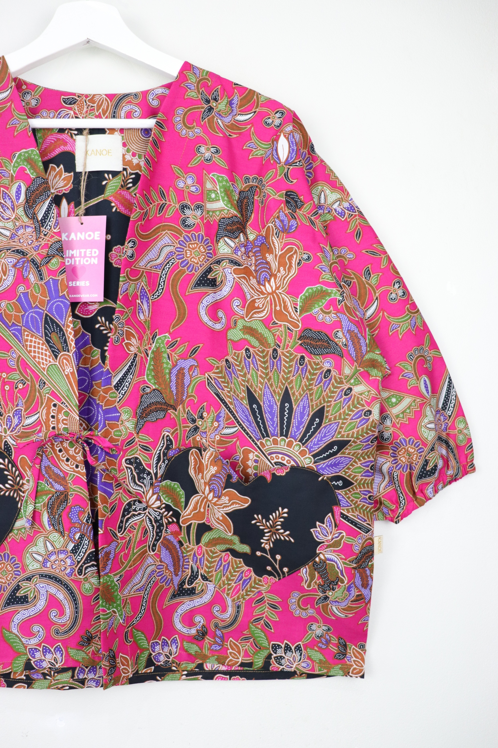 Kimono Signature Heart Pockets - Berry Glow