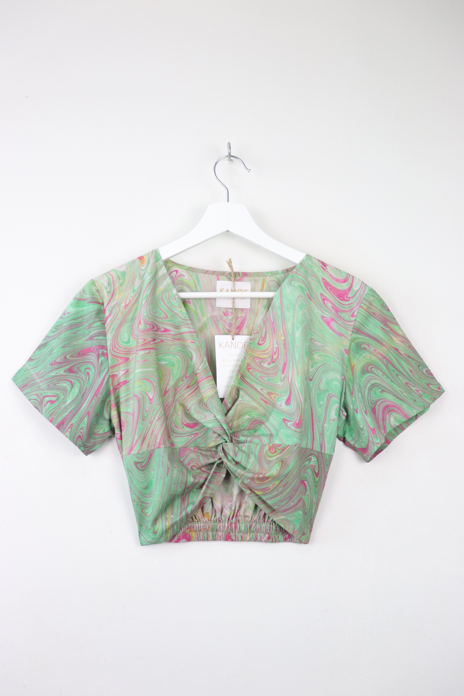 HandMarbled Twisted Top - Guava Girl