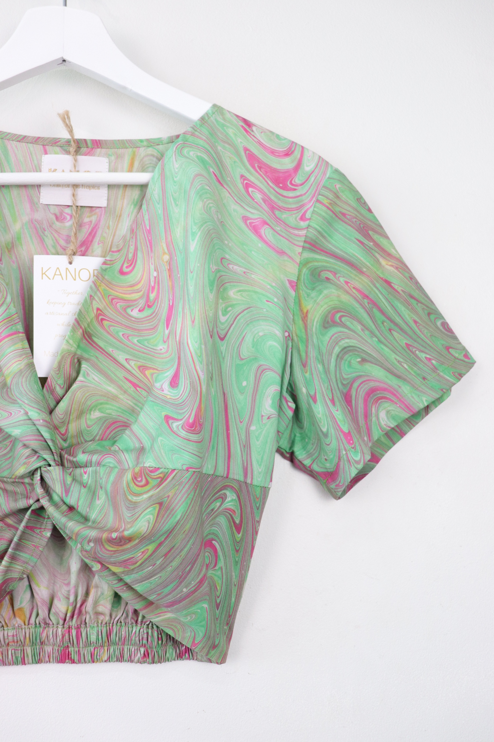 HandMarbled Twisted Top - Guava Girl