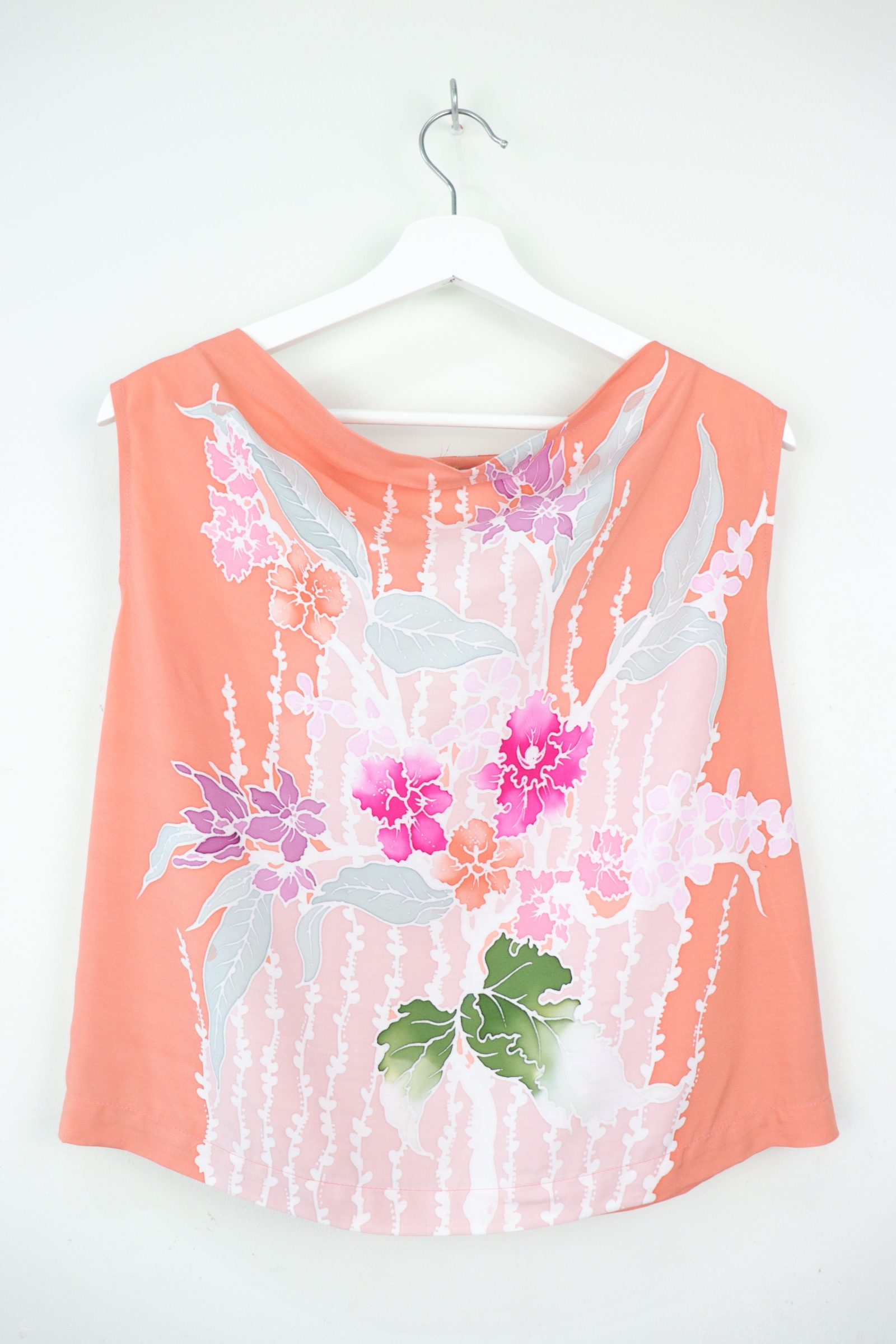 Batik Cowl Top - Peach Orchid [ Handpainted Batik ]