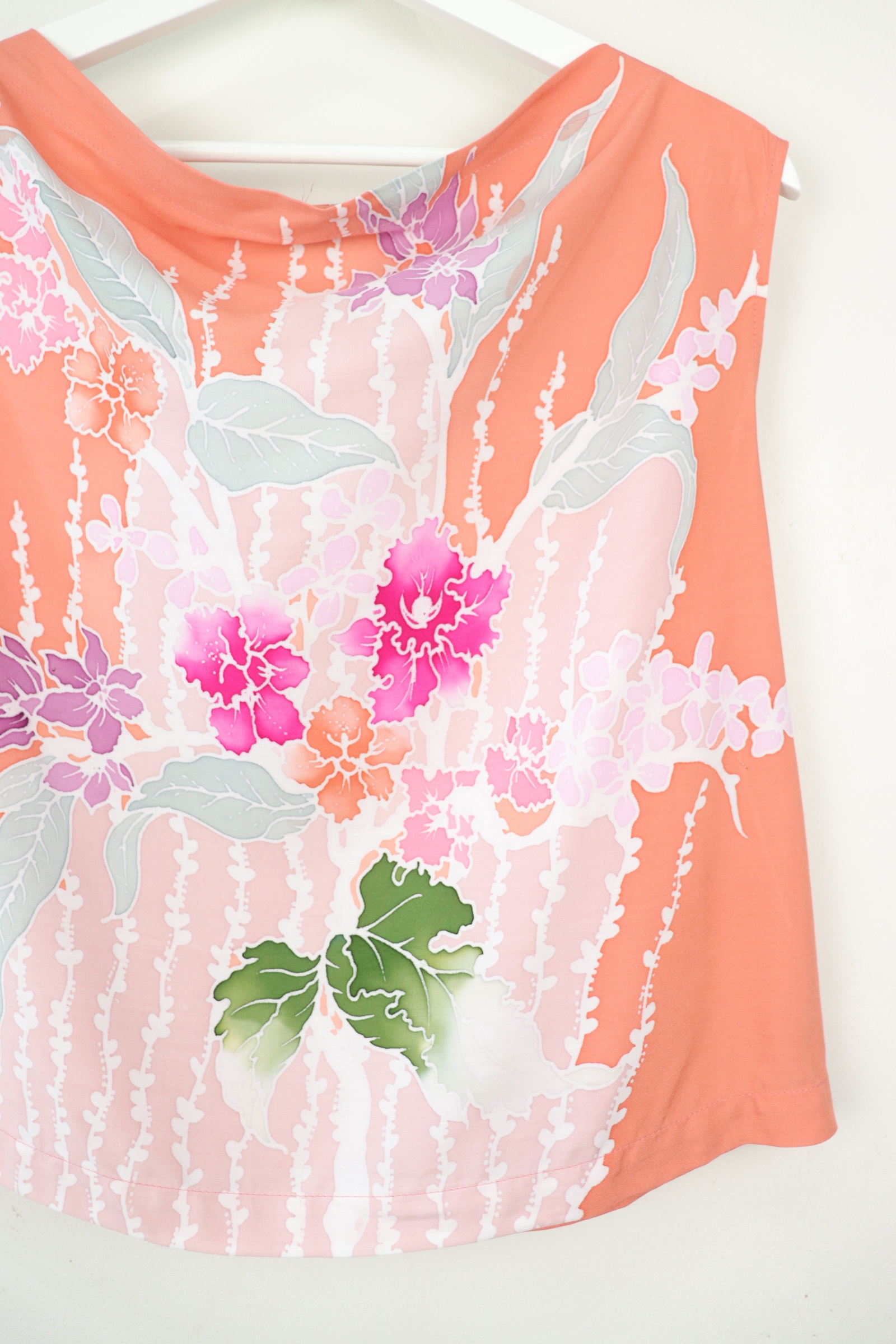 Batik Cowl Top - Peach Orchid [ Handpainted Batik ]