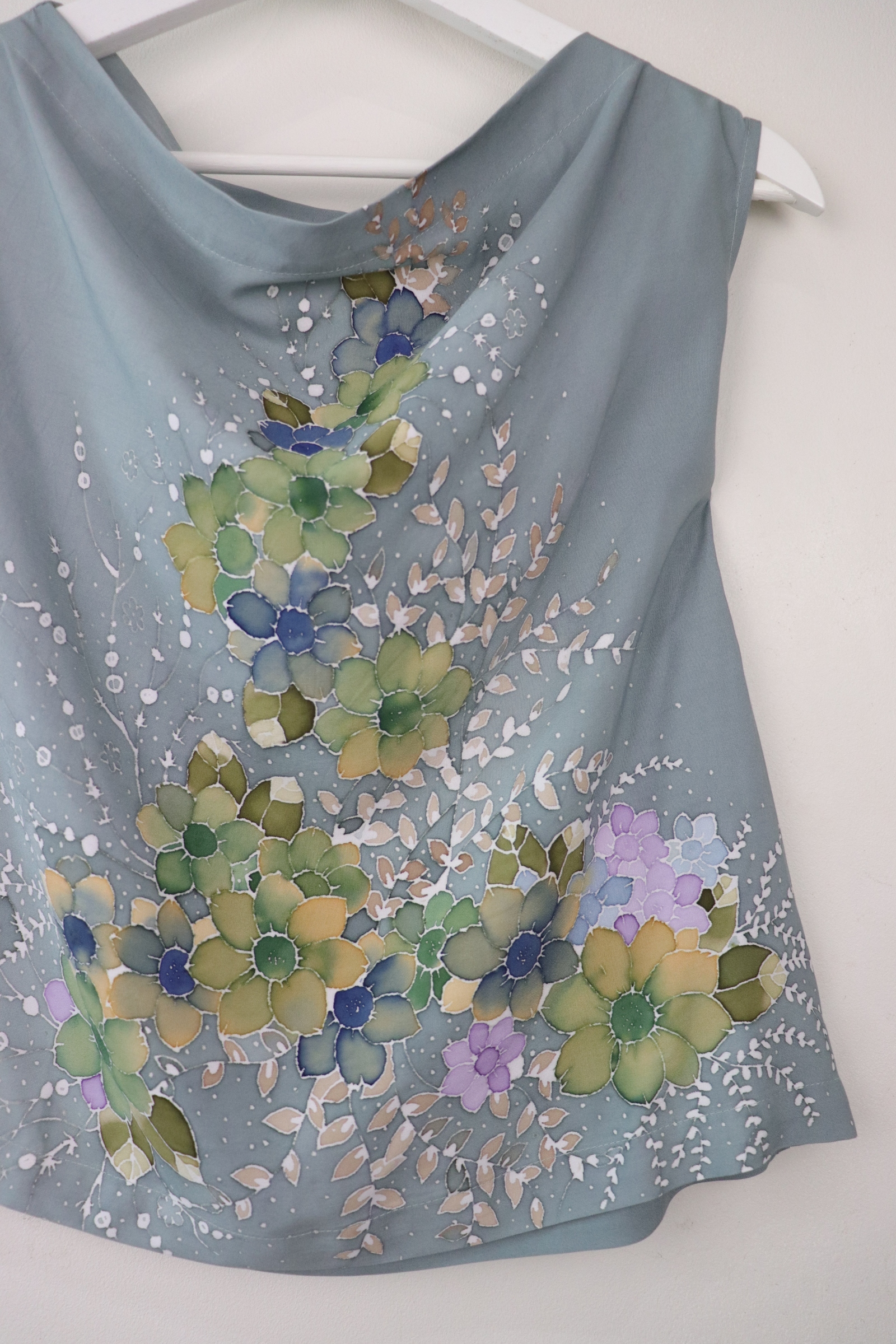 Batik Cowl Top - Diamond Dust [ Handpainted Batik ]