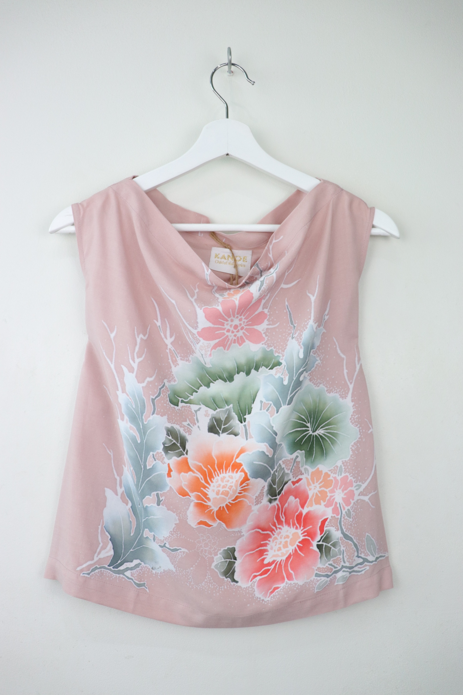 Batik Cowl Top - Lotus Blush [ Handpainted Batik ]